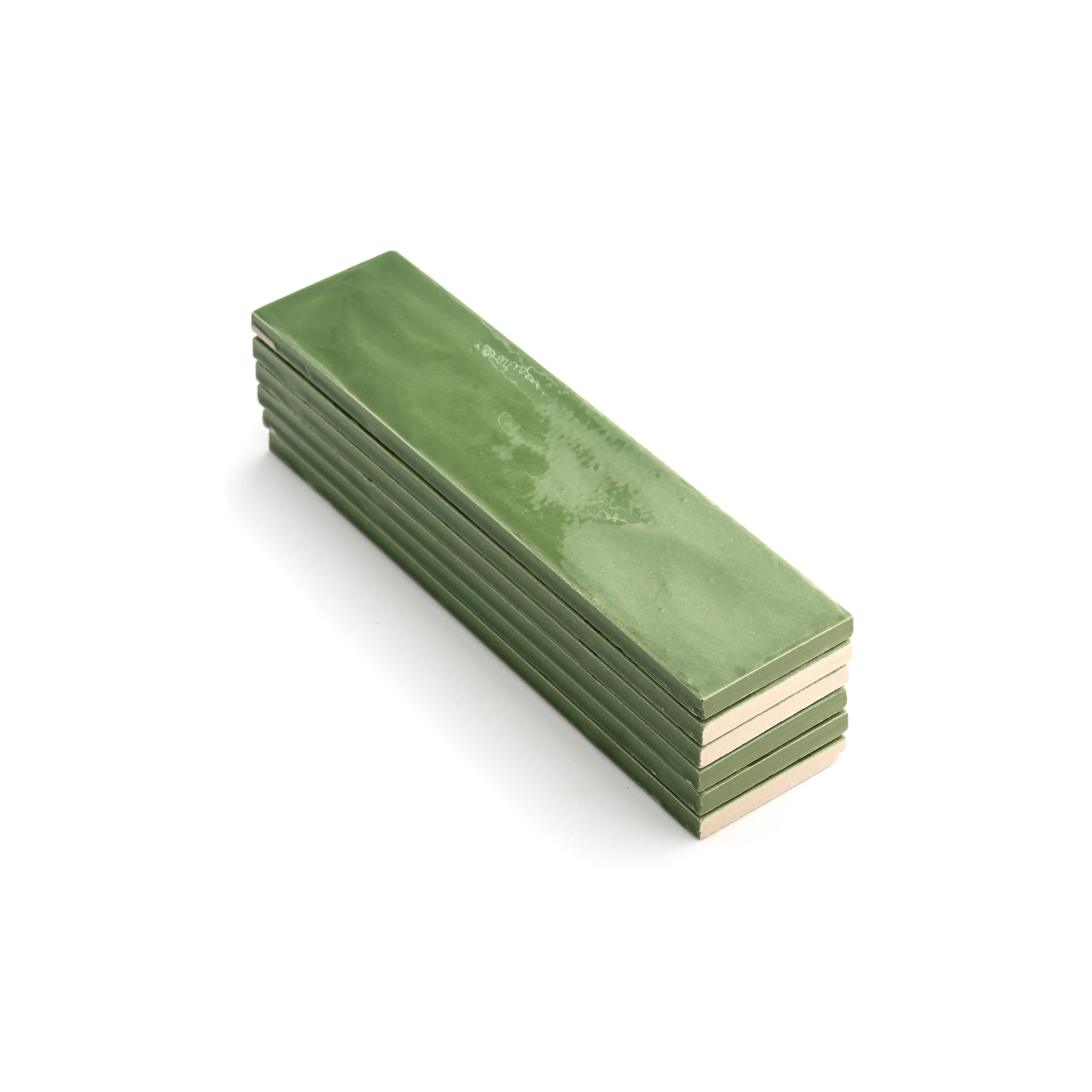 Cactus Green 2x8 Formed Ceramic Tile | Glossy - Image 3