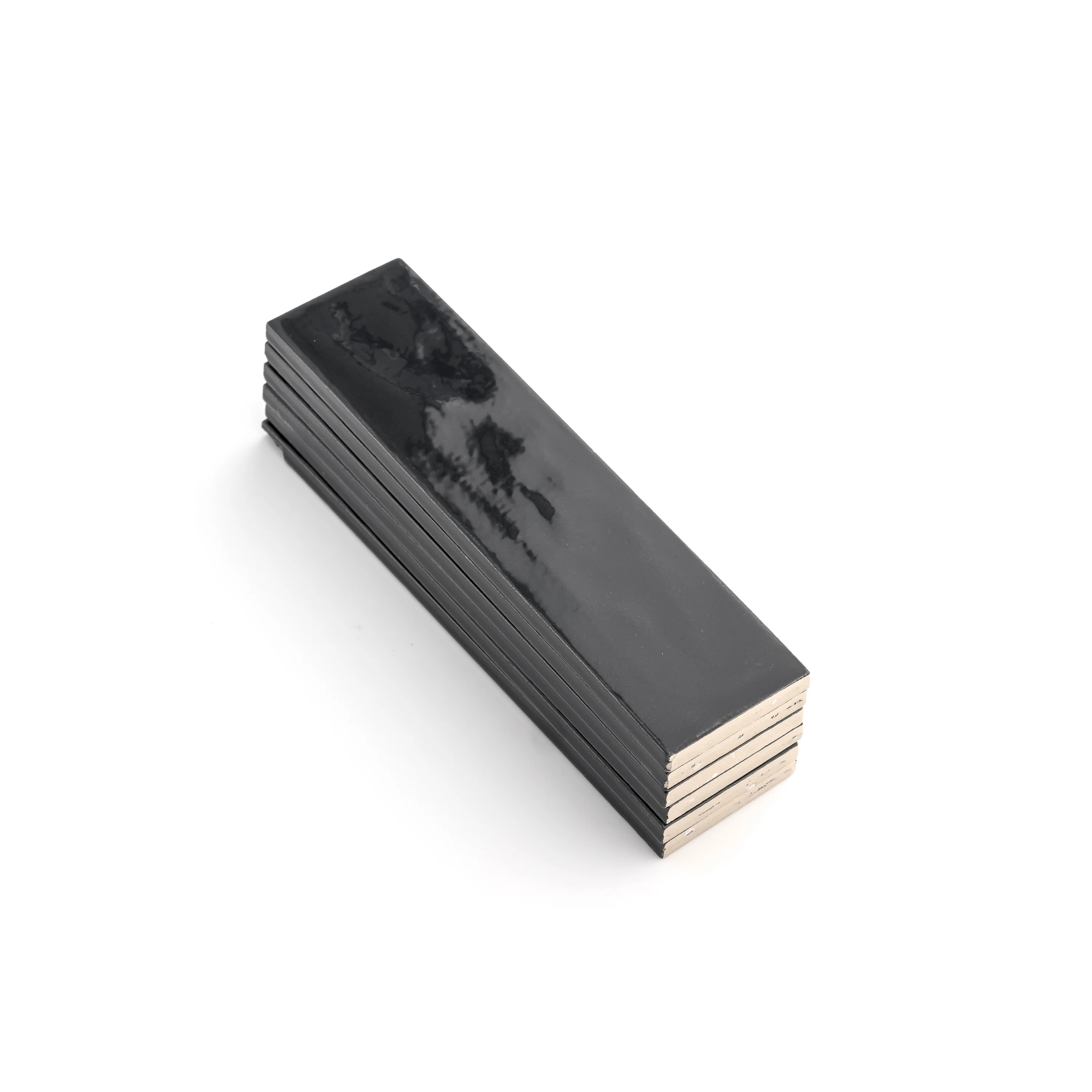 Deep Black 2x8 Formed Ceramic Tile | Glossy - Image 3