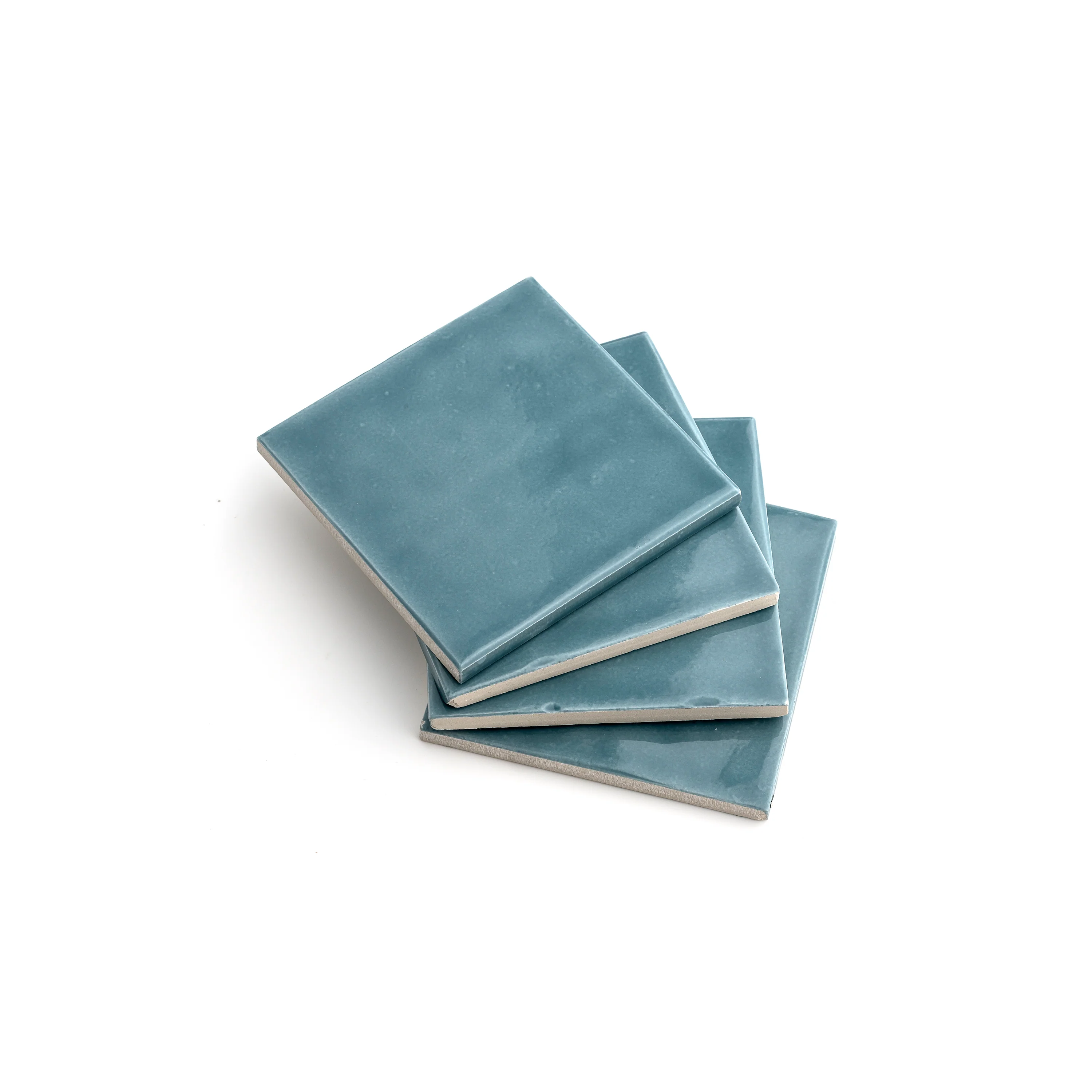 Aegean Blue 4x4 Formed Ceramic Tile | Glossy - Image 4