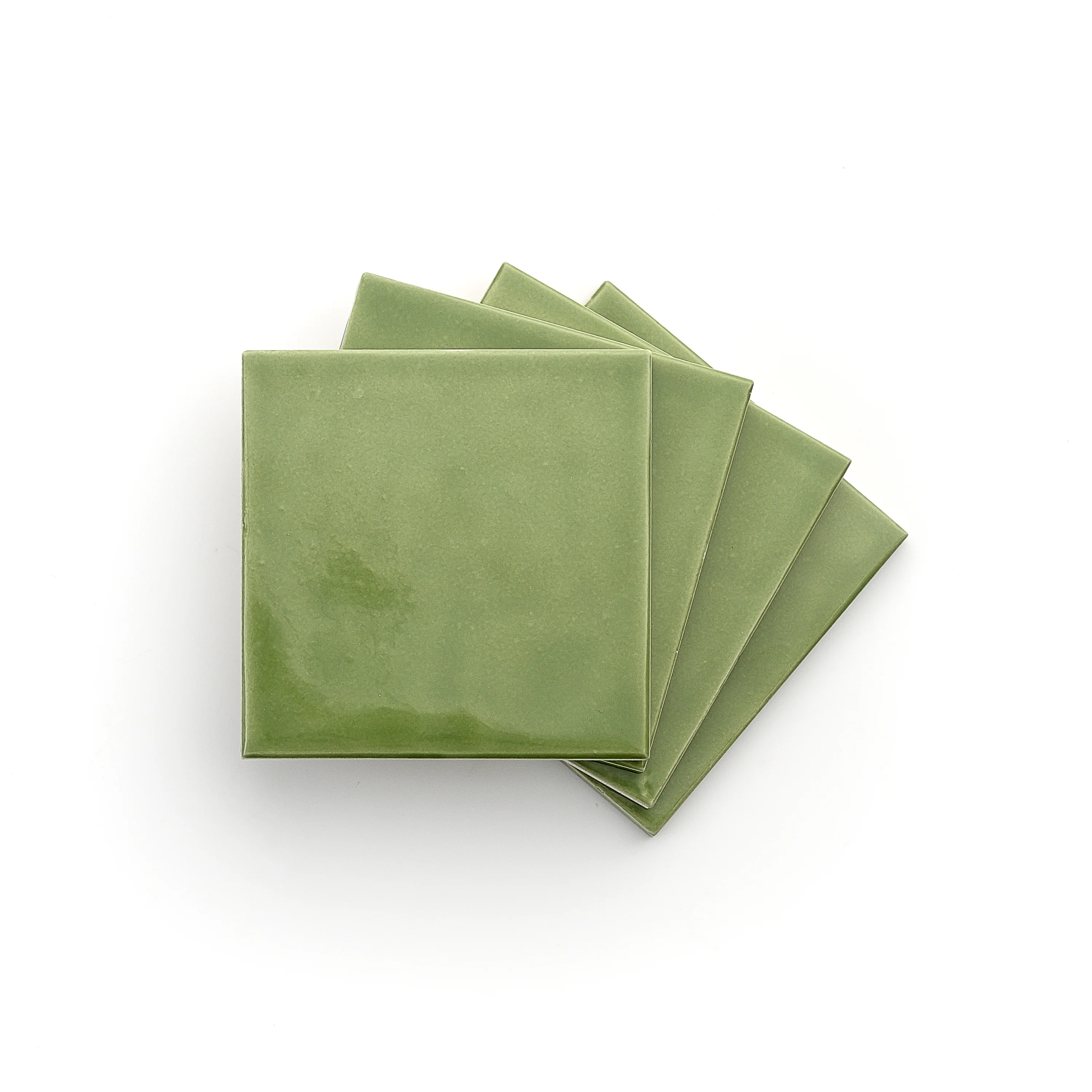 Cactus Green 4x4 Formed Ceramic Tile | Glossy - Image 3
