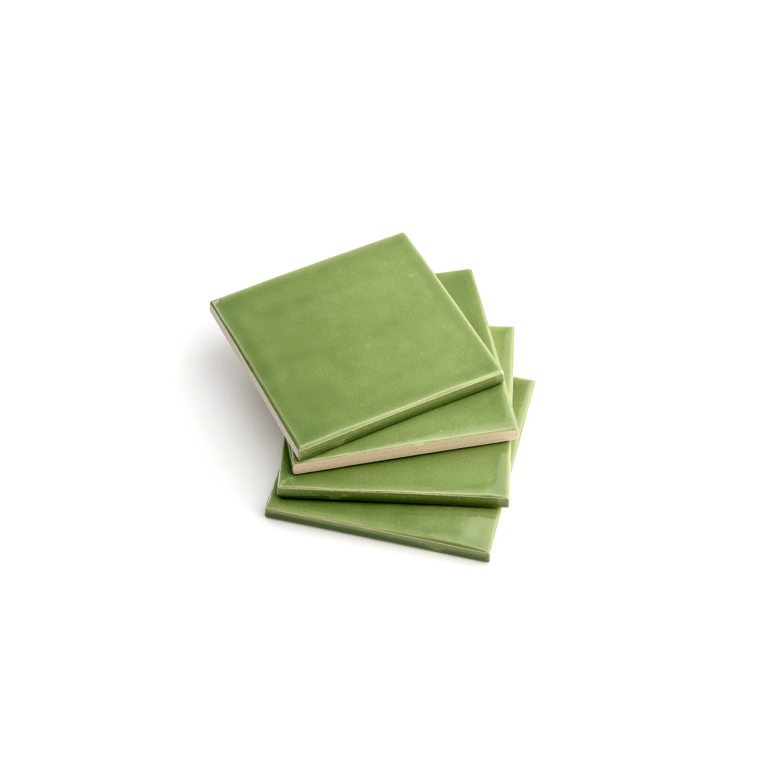 Cactus Green 4x4 Formed Ceramic Tile | Glossy - Image 4