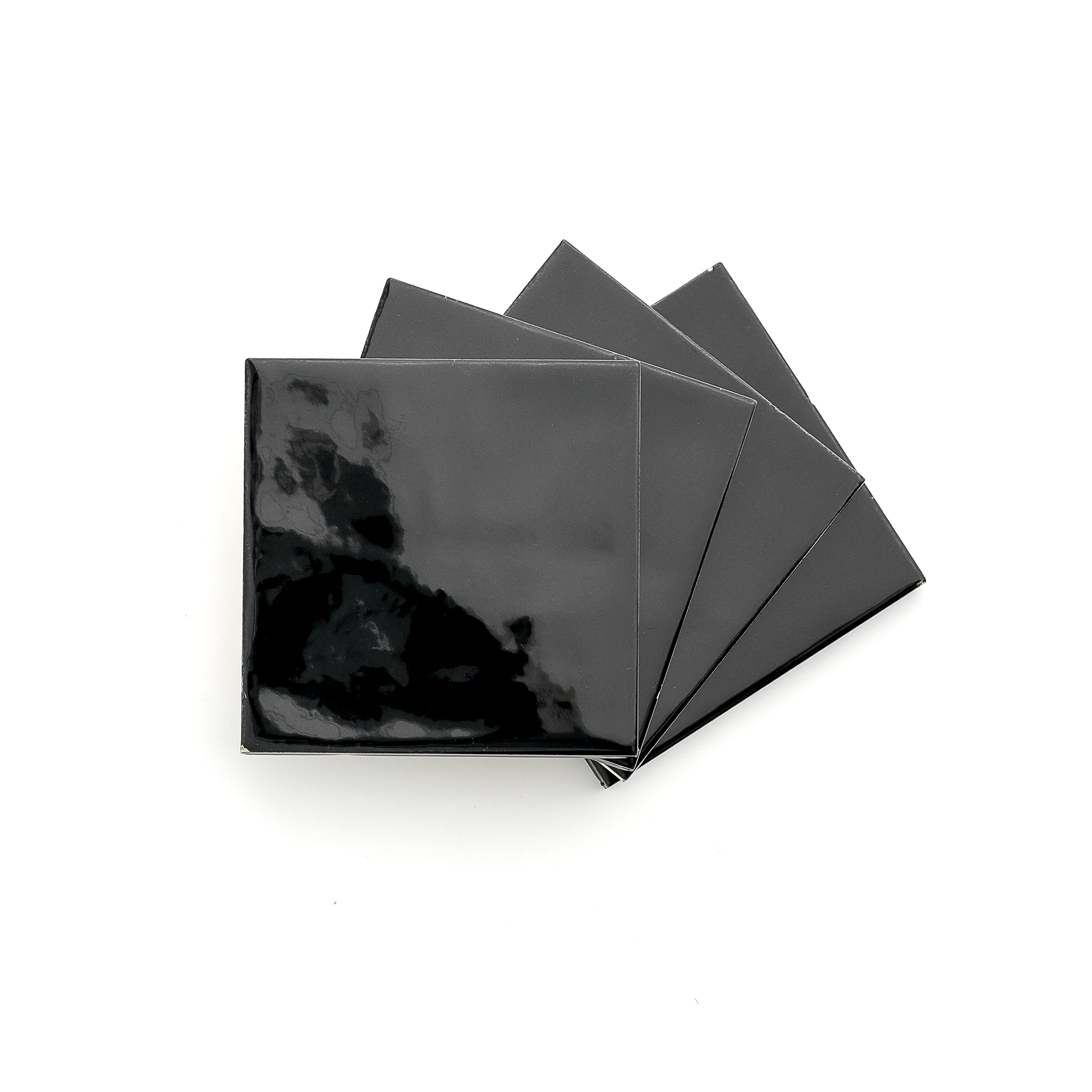 Deep Black 4x4 Formed Ceramic Tile | Glossy - Image 3