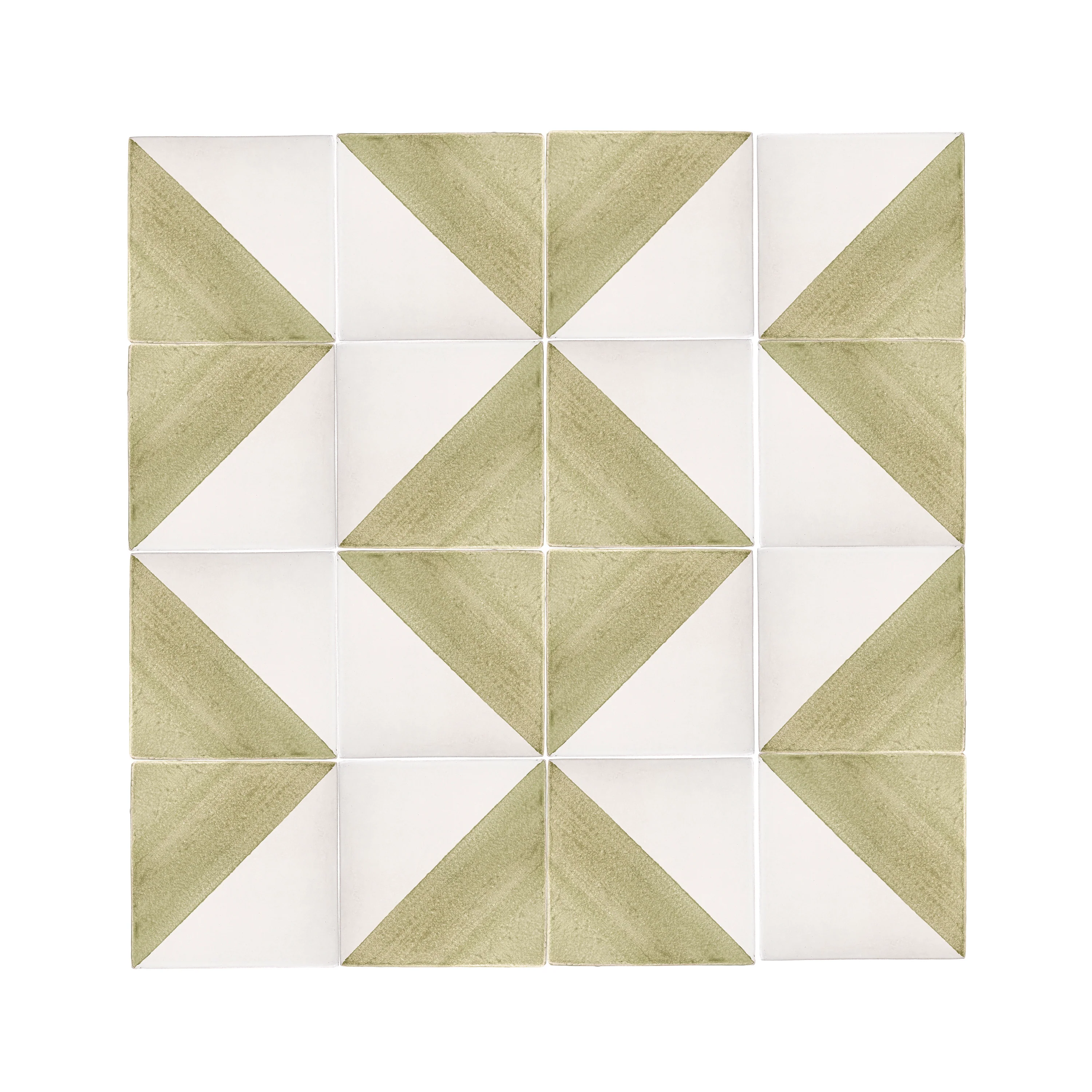 50/50 Green 6x6 Hand Painted Artisan Ceramic Tile - Image 4