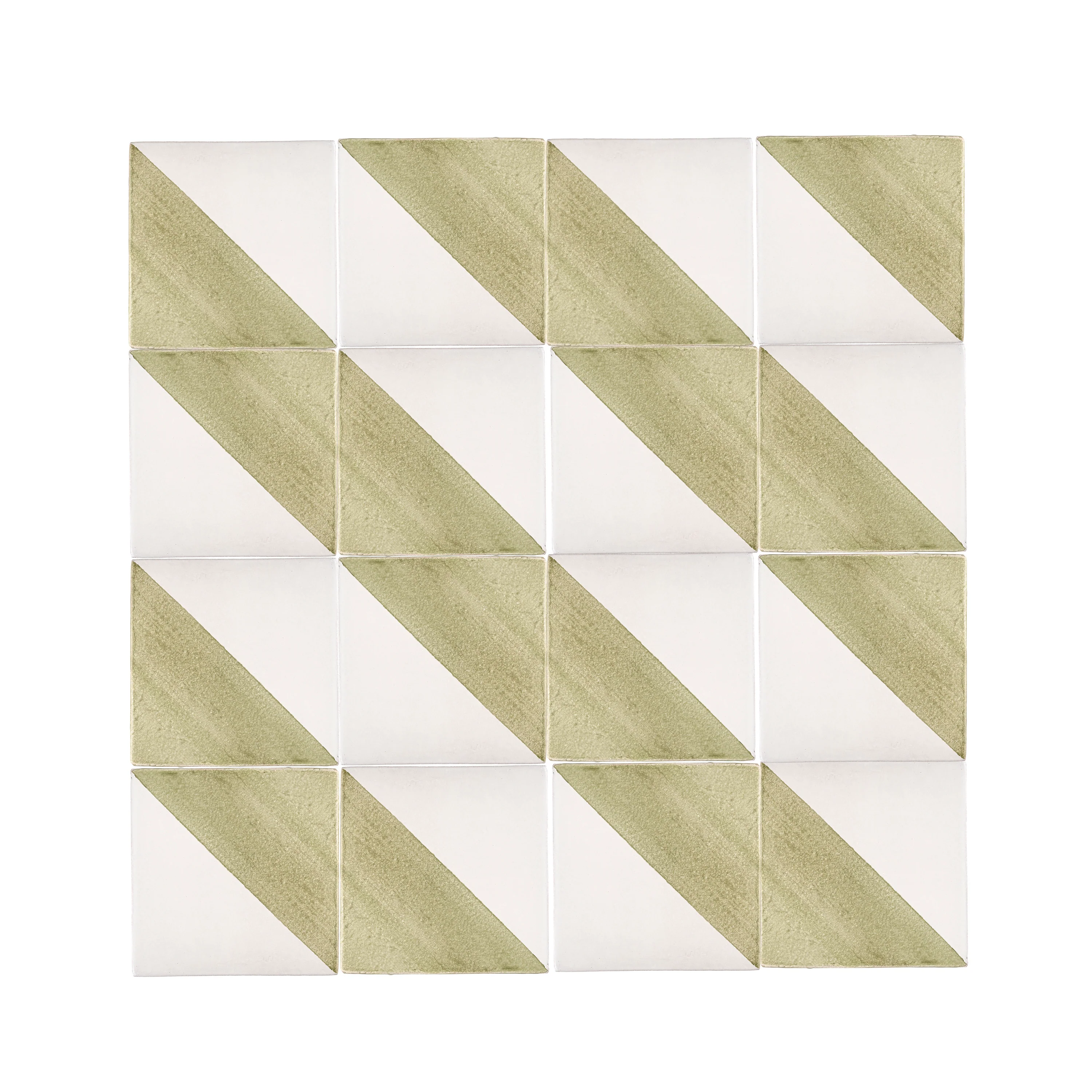 50/50 Green 6x6 Hand Painted Artisan Ceramic Tile - Image 5