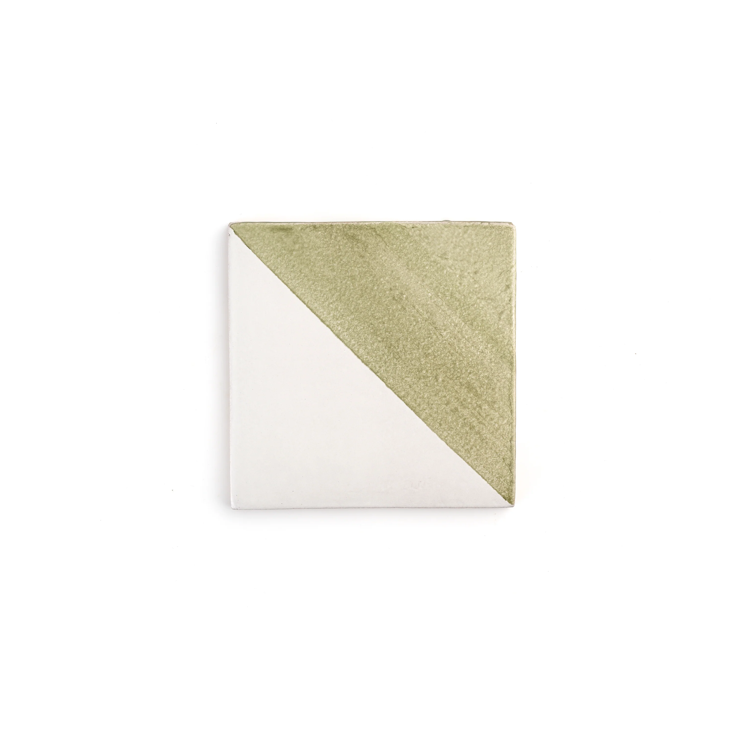 50/50 Green 6x6 Hand Painted Artisan Ceramic Tile - Image 6