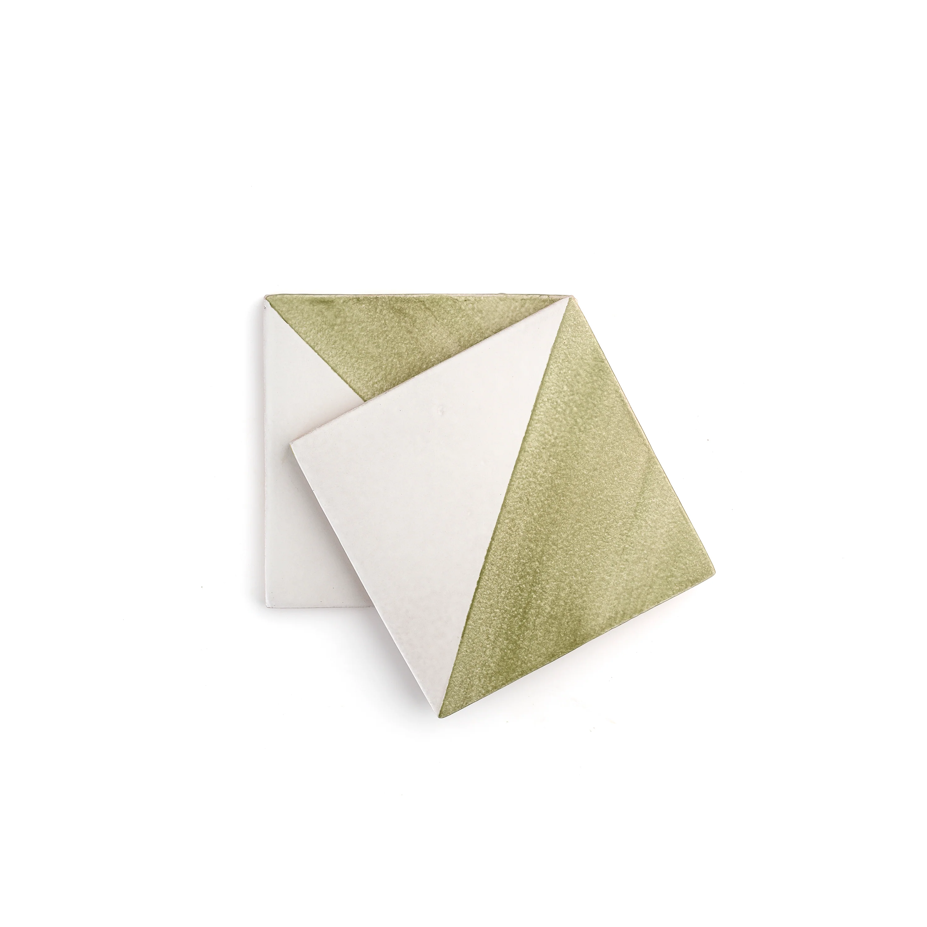 50/50 Green 6x6 Hand Painted Artisan Ceramic Tile - Image 7