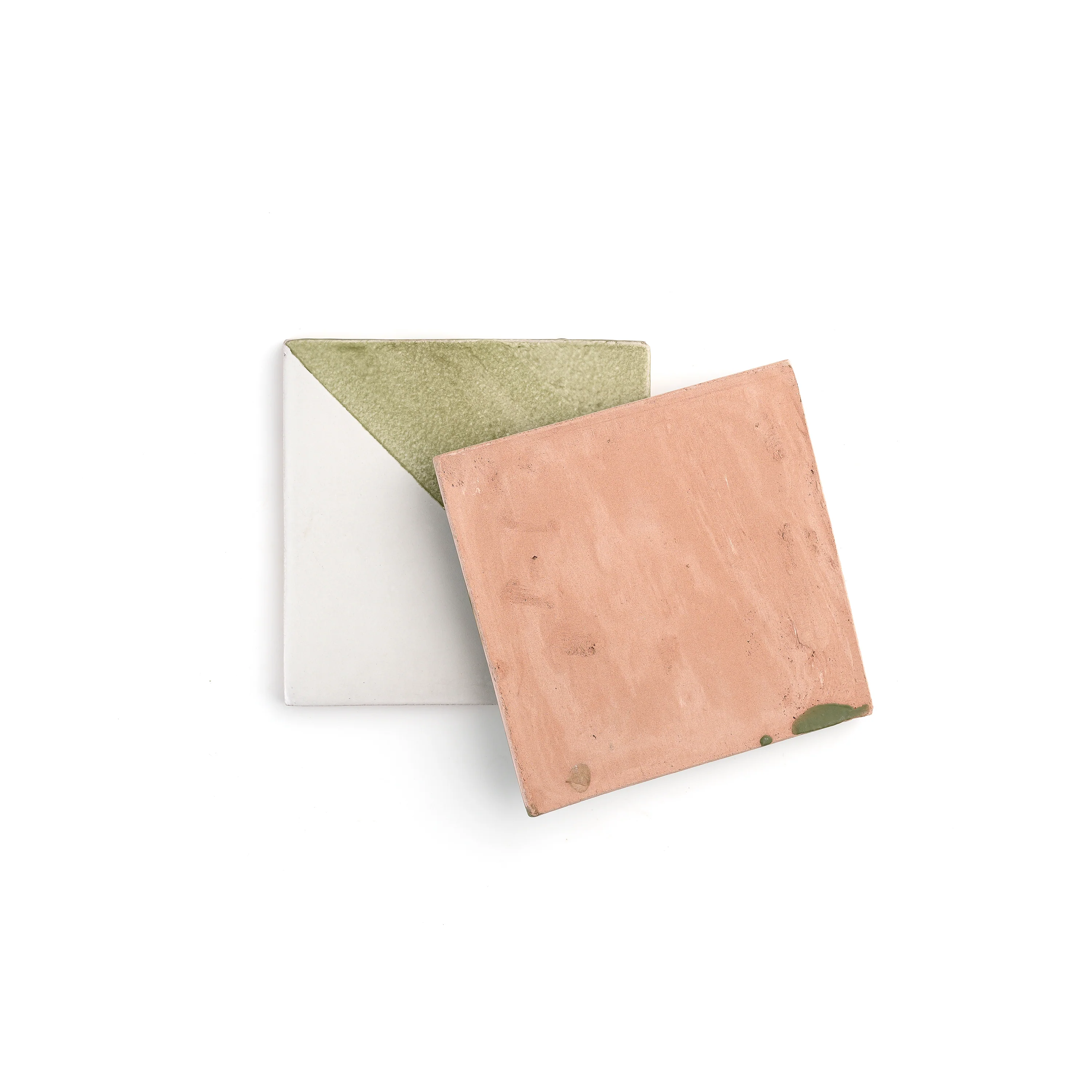 50/50 Green 6x6 Hand Painted Artisan Ceramic Tile - Image 8
