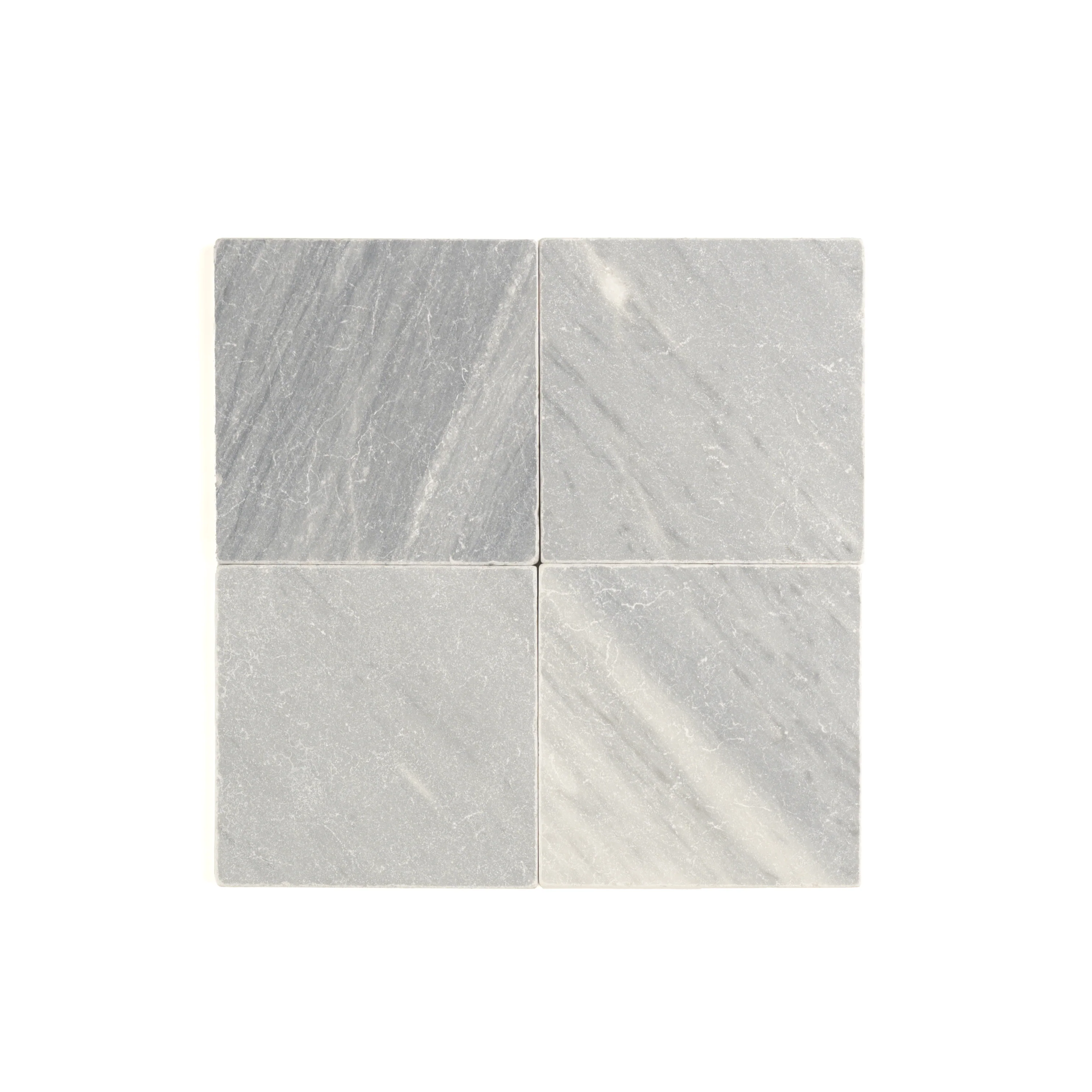 Bardiglio Grey Light 4x4 Marble Tile | Tumbled