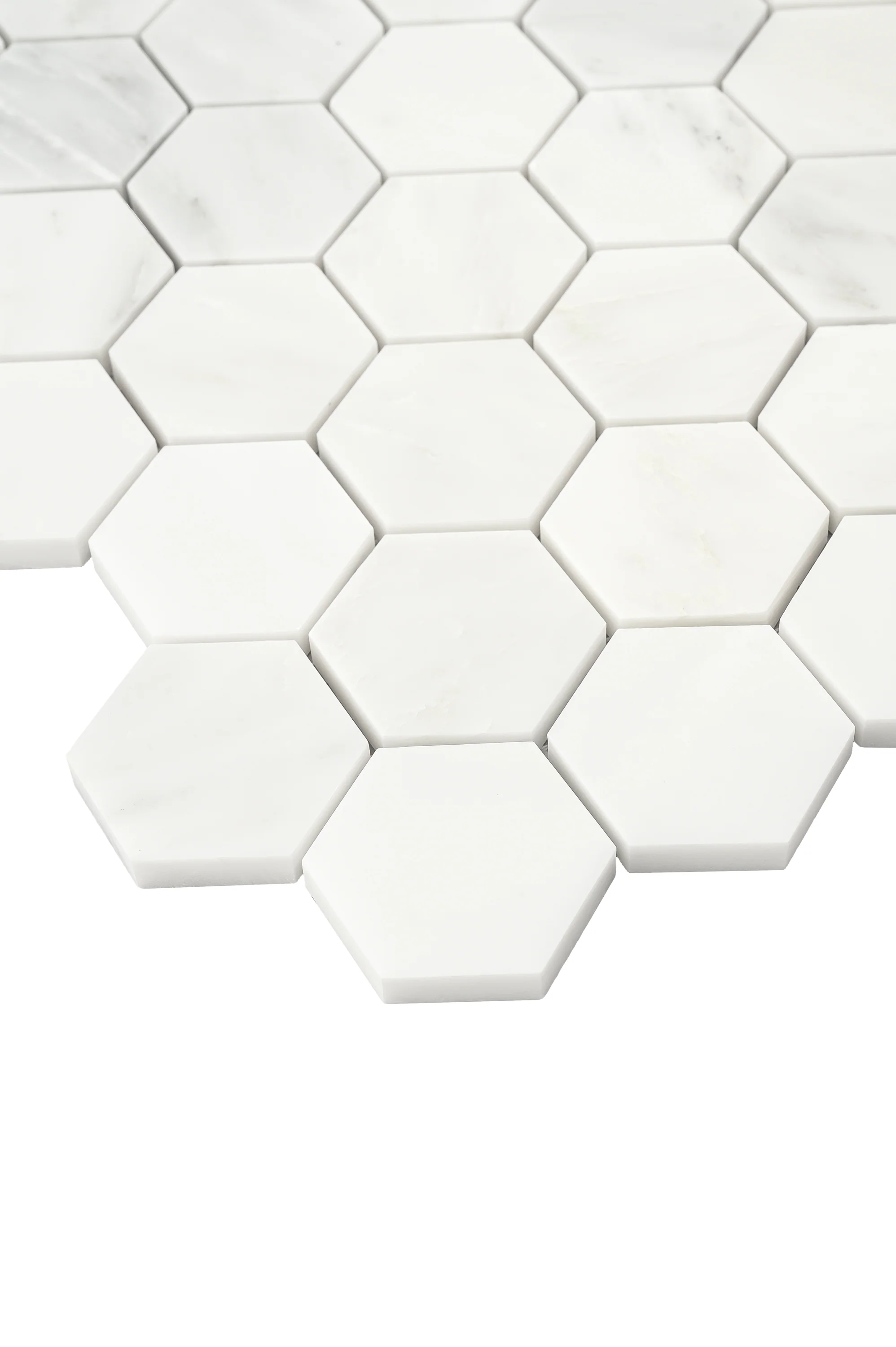 Casablanca Carrara 2 Inch Hexagon Mosaic Marble Tile | Honed - Image 3