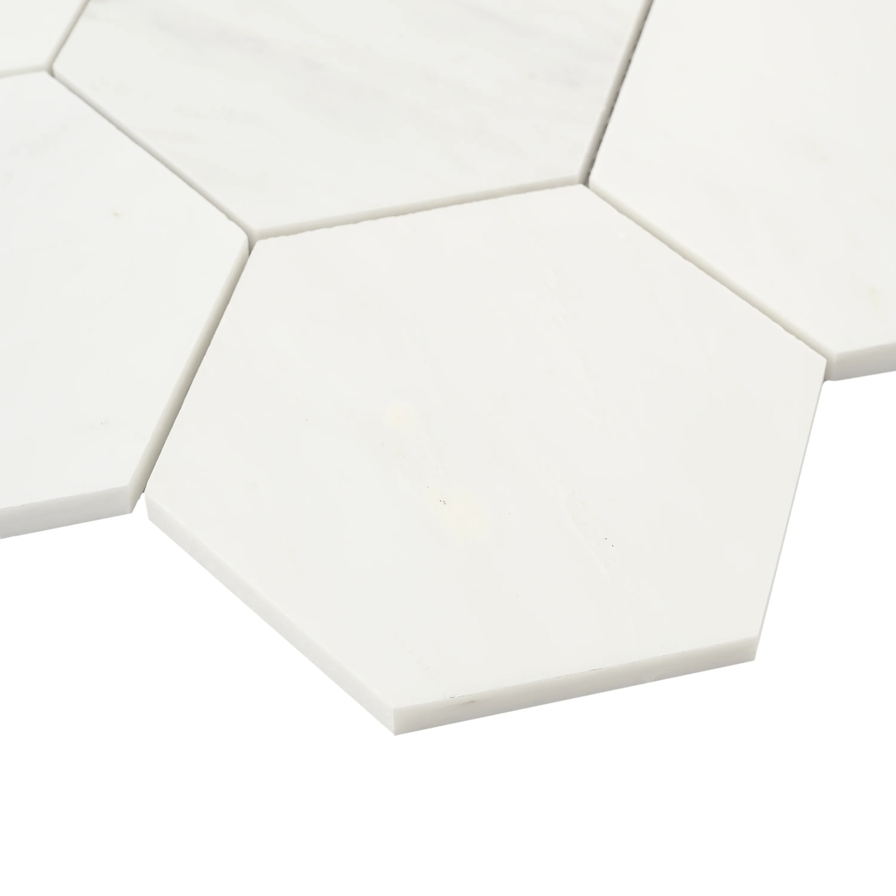 Casablanca Carrara 5 Inch Hexagon Mosaic Marble Tile | Honed - Image 3