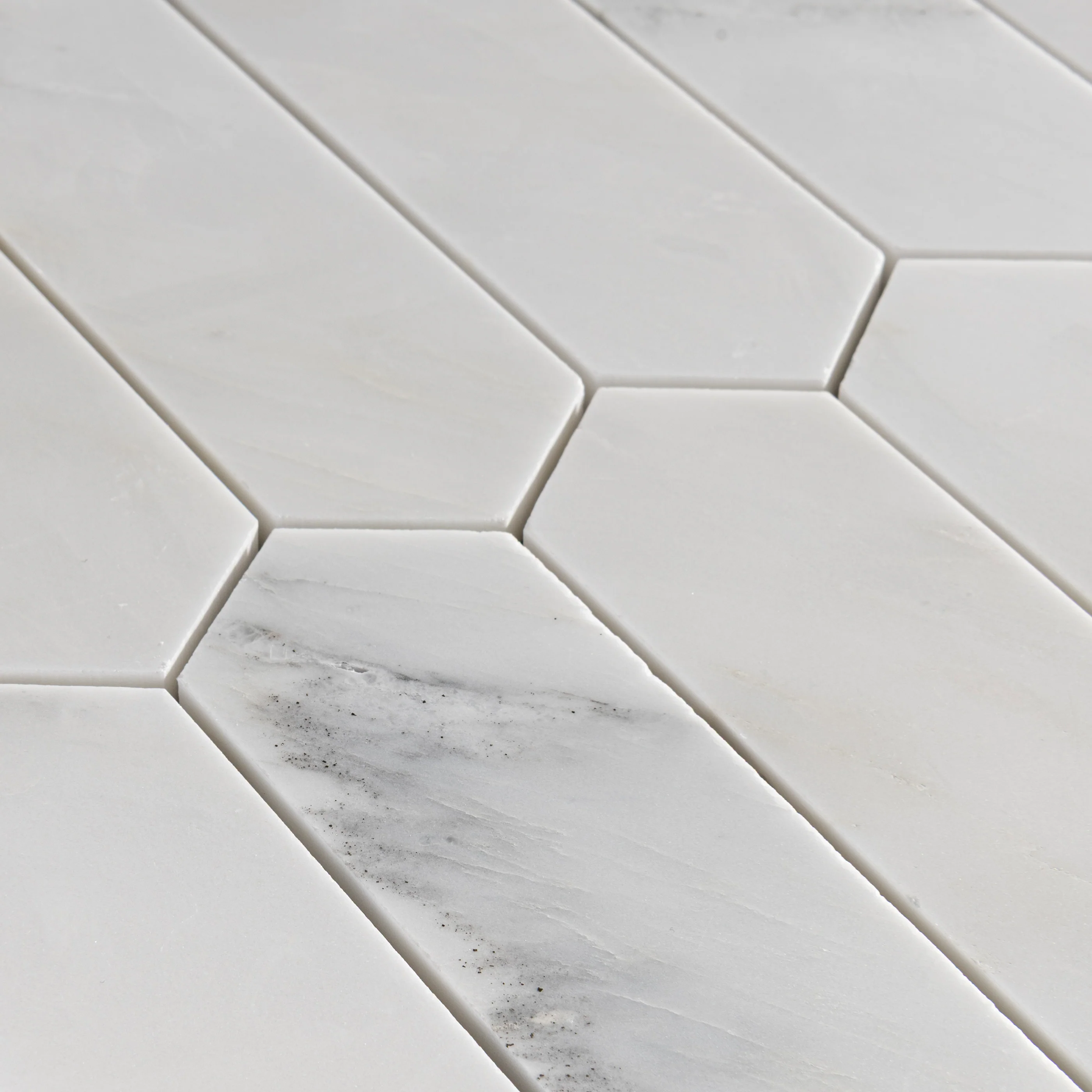 Casablanca Carrara Pickett Mosaic Marble Tile | Honed - Image 3