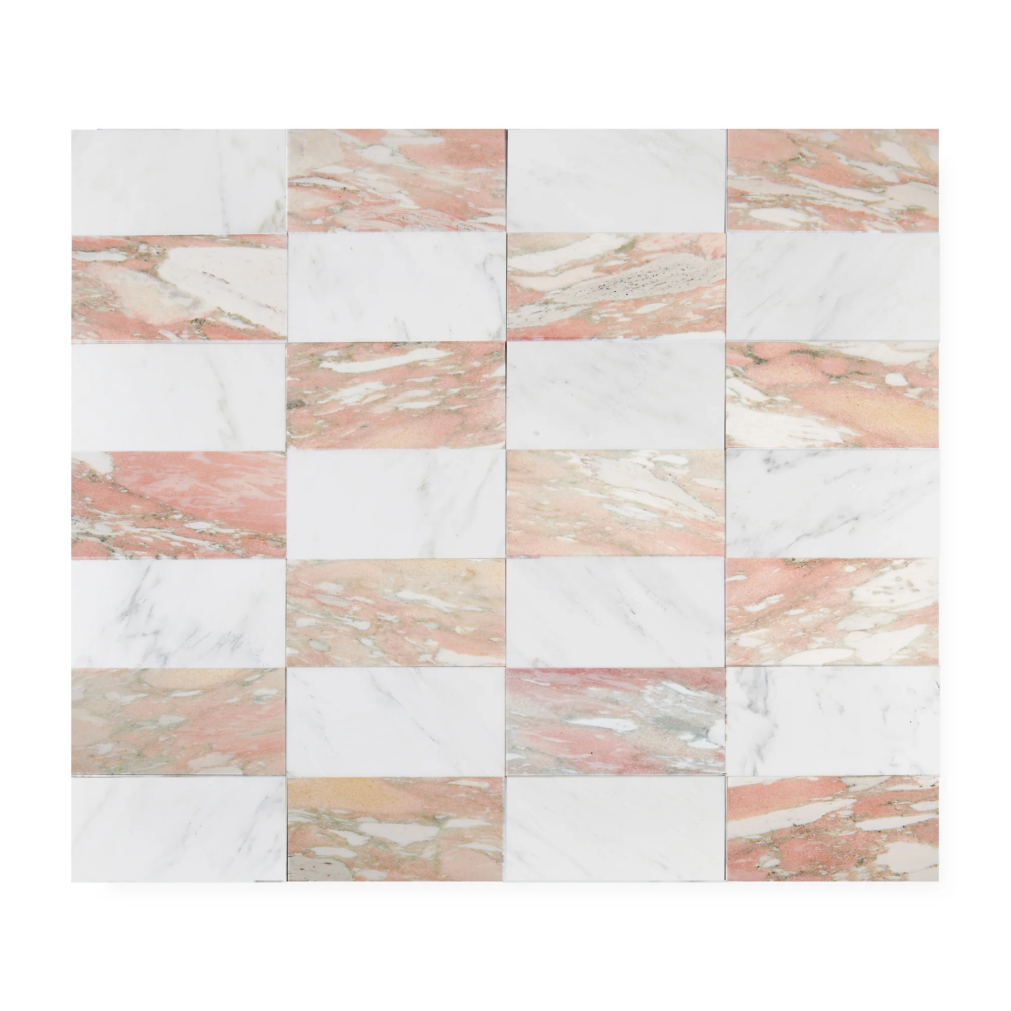 Casablanca Carrara & Norwegian Rose 6x12 | Honed – Checkerboard Bundle