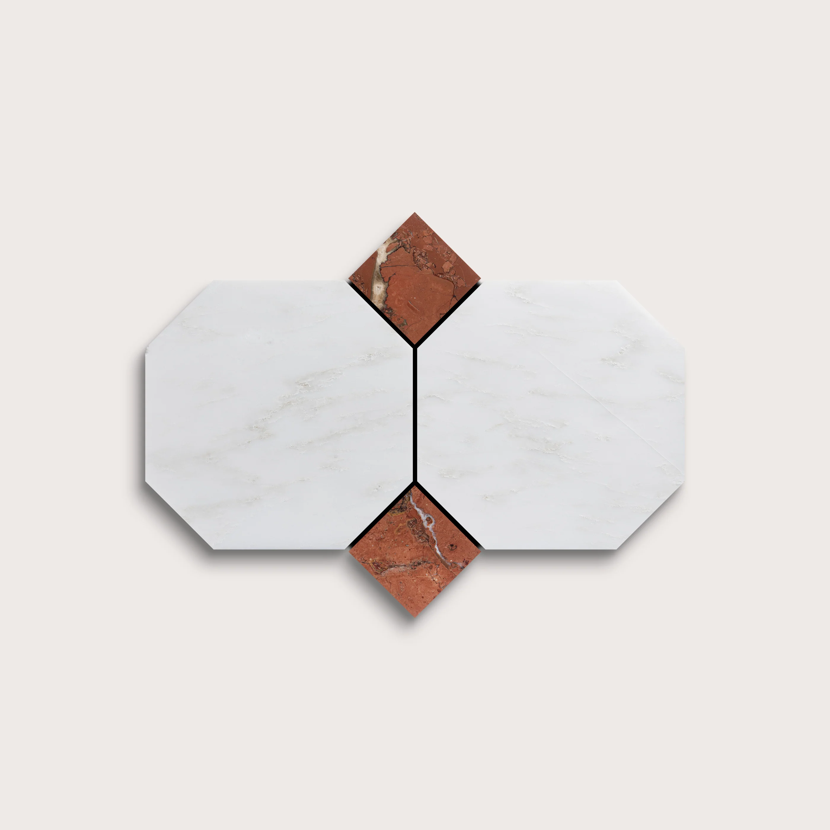 Casablanca Carrara Octagon & Rosso Alicante Dot Marble | Honed - Image 5