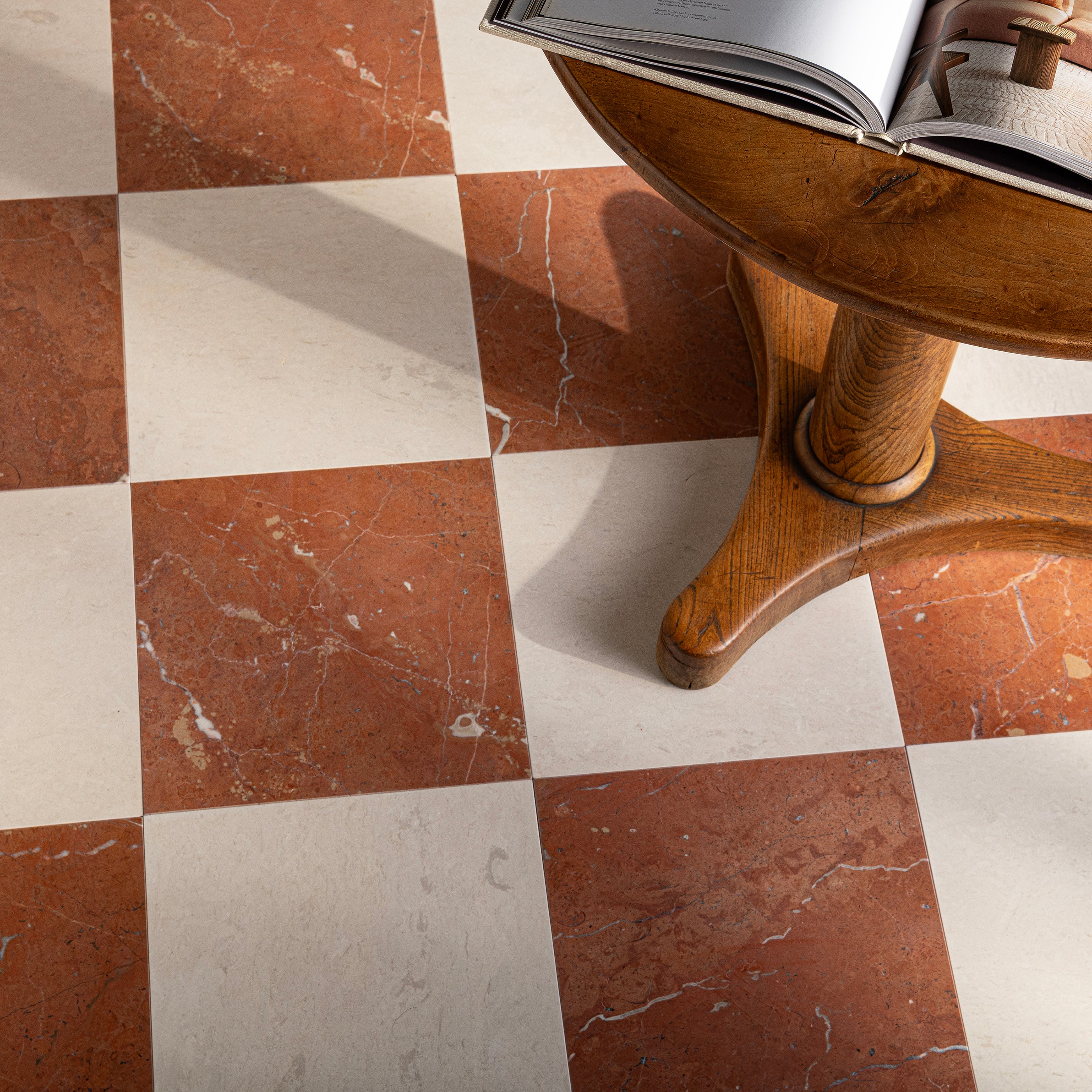 Rosso Alicante & Chateau Grey 12x12 Limestone & Marble | Honed - Checkerboard Bundle - Image 2
