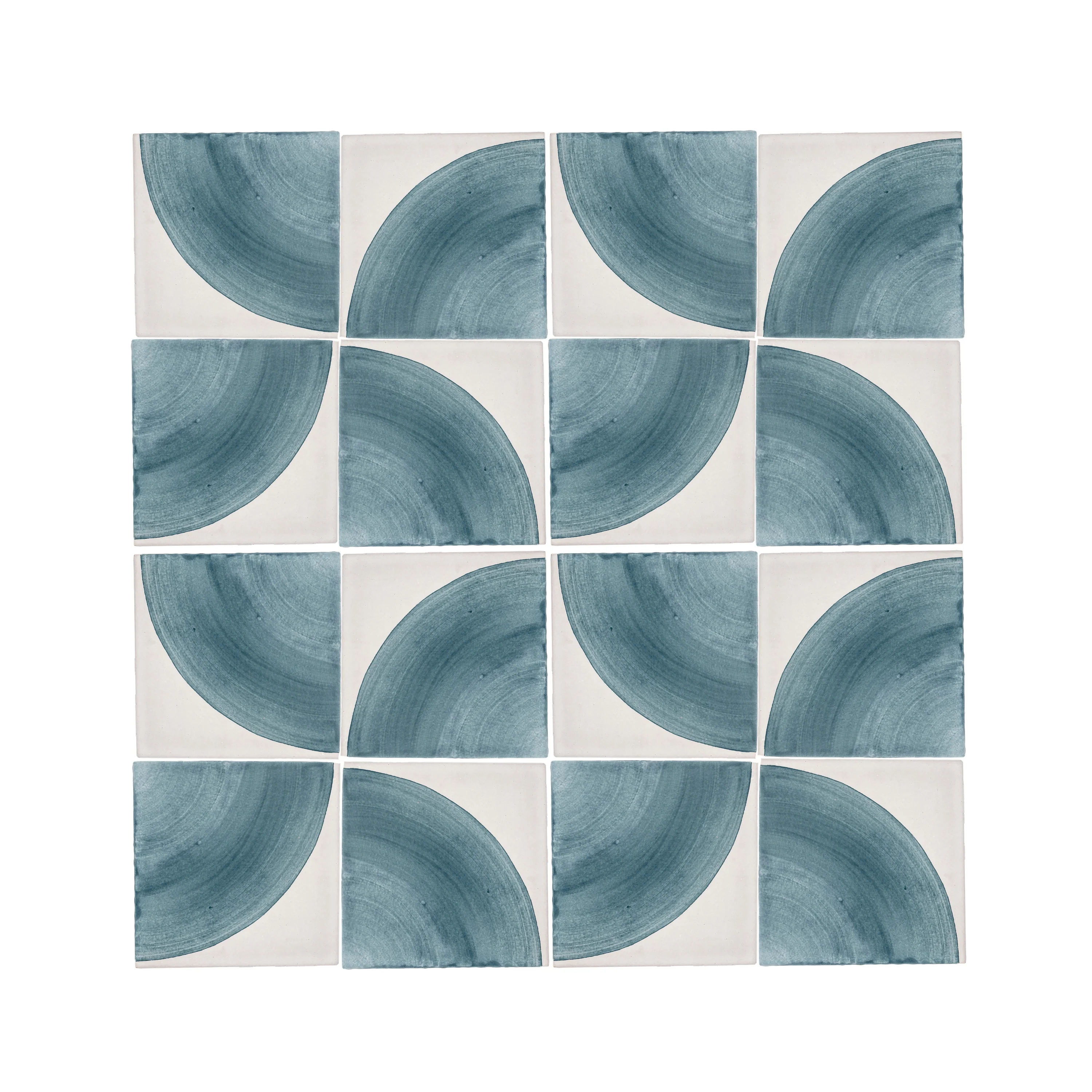 Crest Blue 6x6 Hand Painted Artisan Ceramic Tile - Image 3