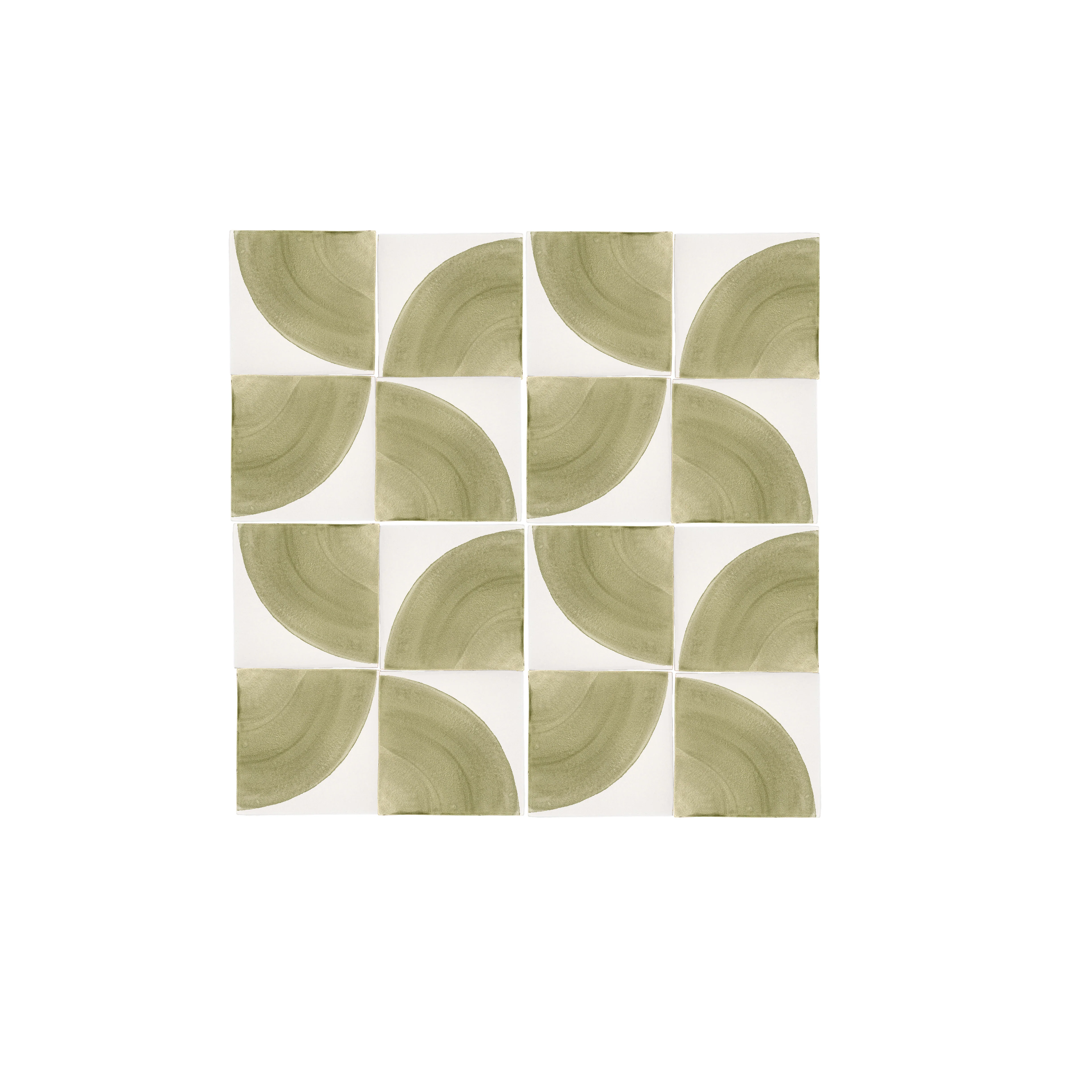 Crest Green 6x6 Hand Painted Artisan Ceramic Tile - Image 3
