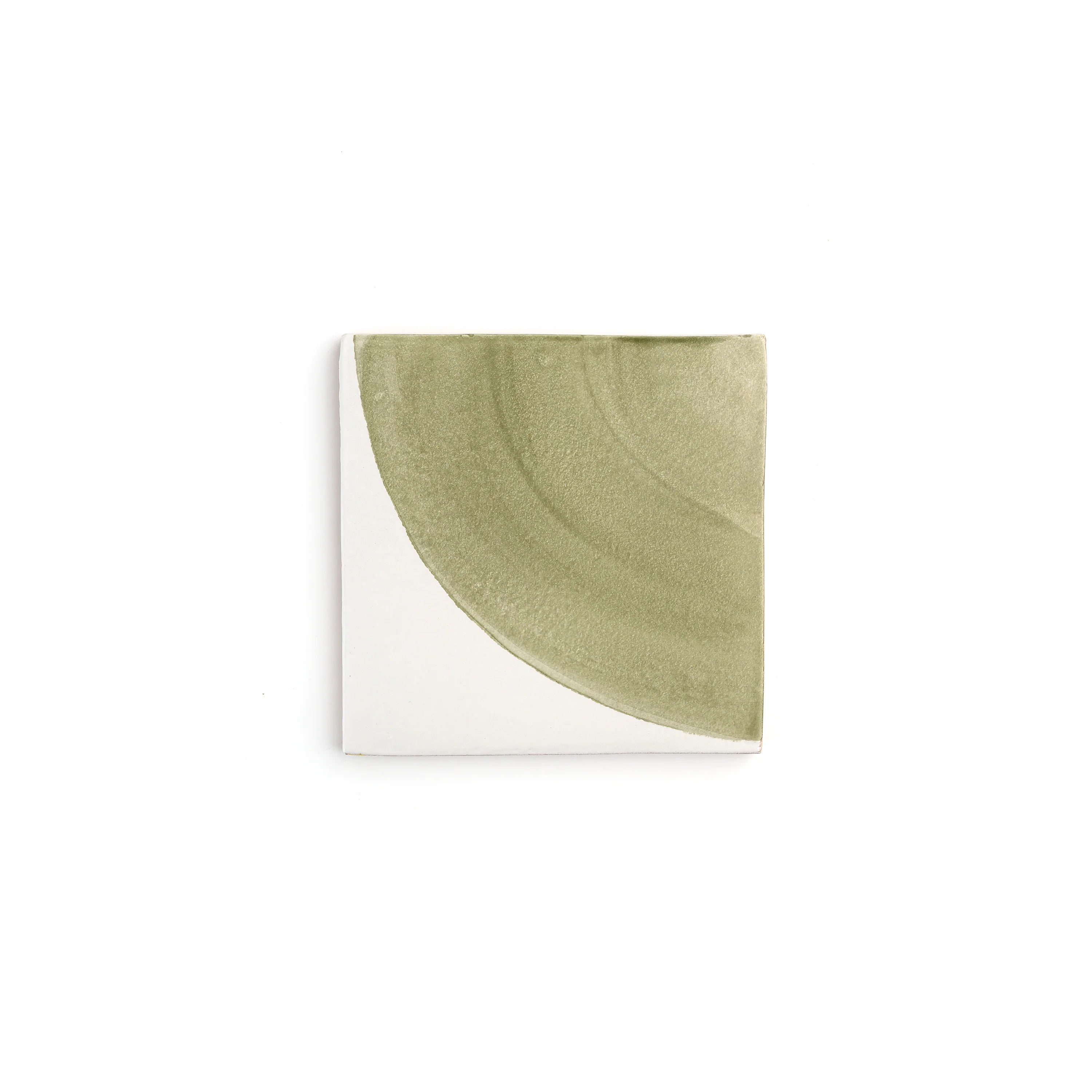 Sample: Crest Green 6x6 Hand Painted Artisan Ceramic Tile