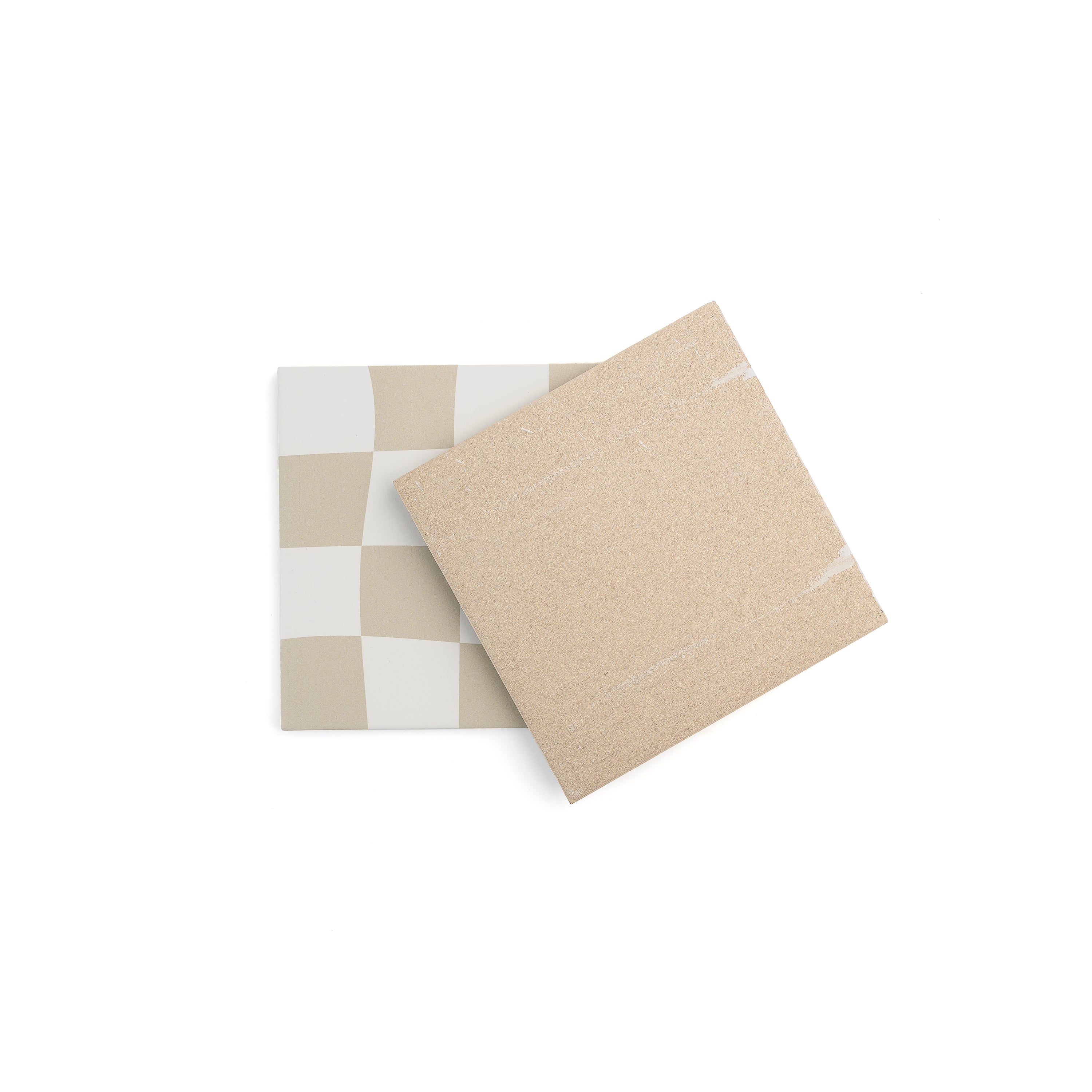 Drunken Checkerboard Putty Ceramic Tile - Image 4