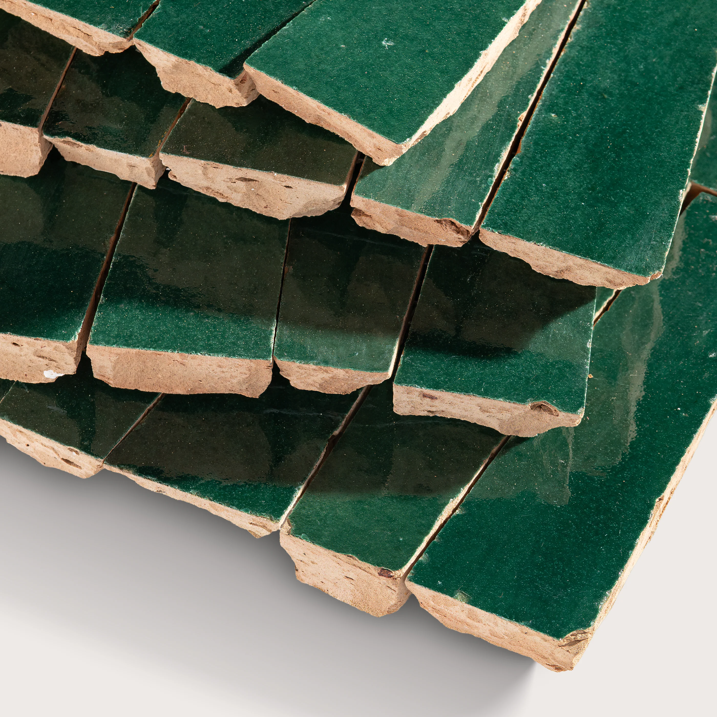 Emerald Green 1x4 Trapezoid Mosaic Zellige Tile - Image 3