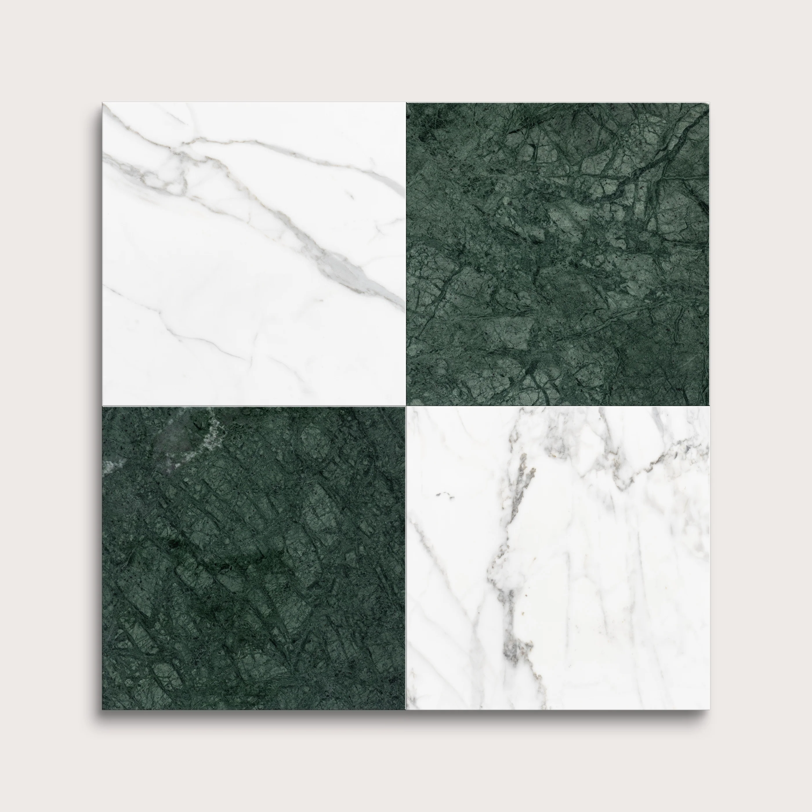 Italian Statuary & Monte Verde 12x12 Marble | Honed - Checkerboard Bundle