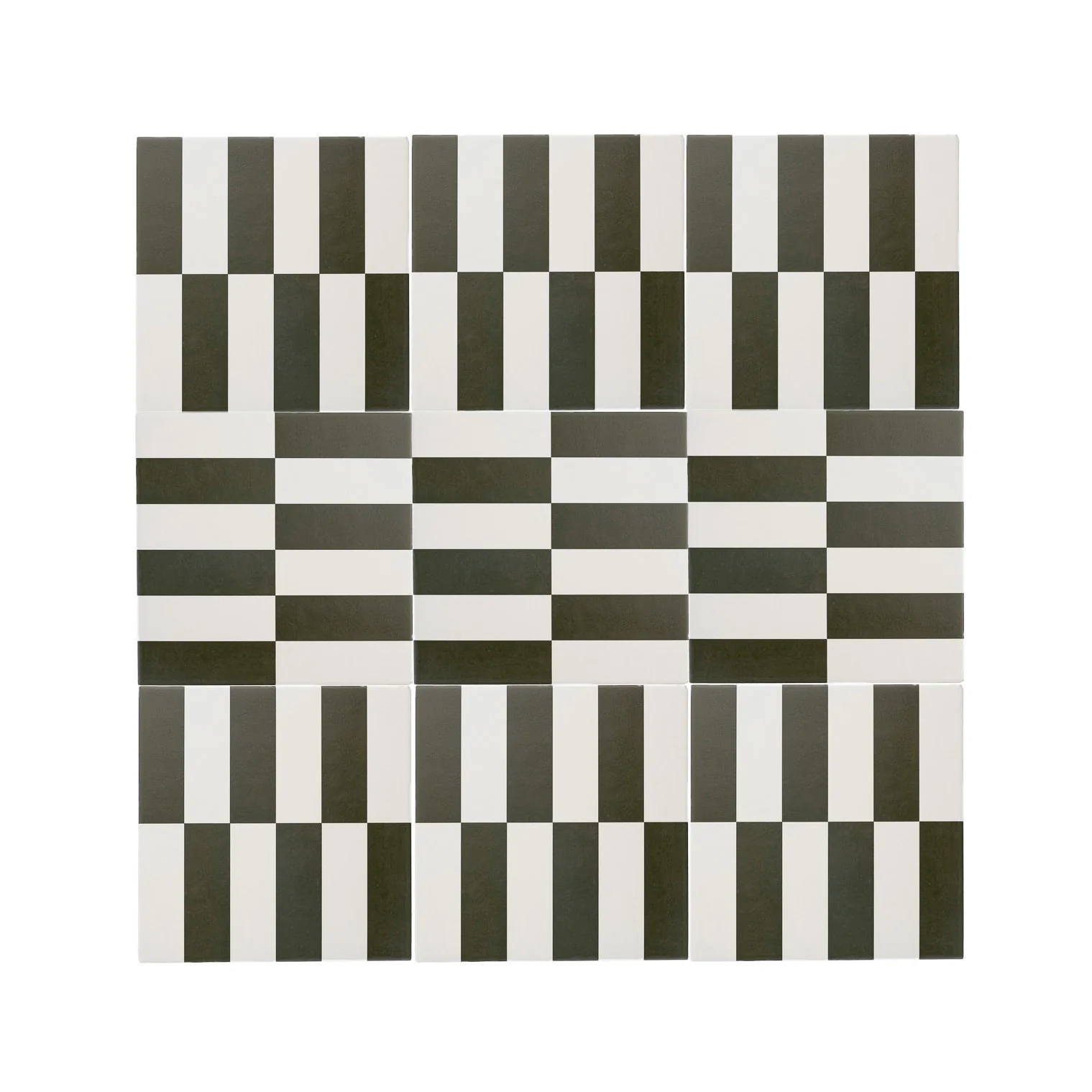 Long Checkerboard Black & White Ceramic Tile - Image 3