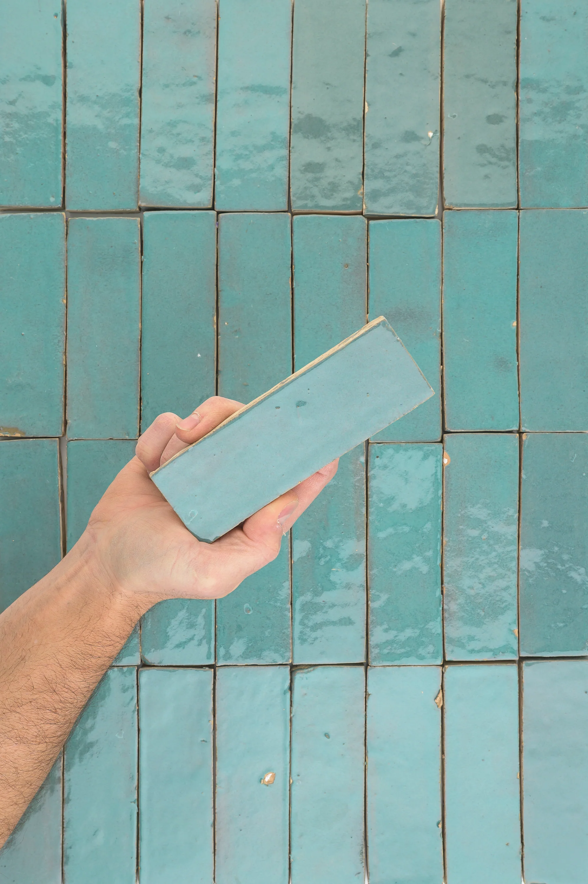 Mediterranean Blue 2x6 Thin Bejmat Zellige Tile - Image 5