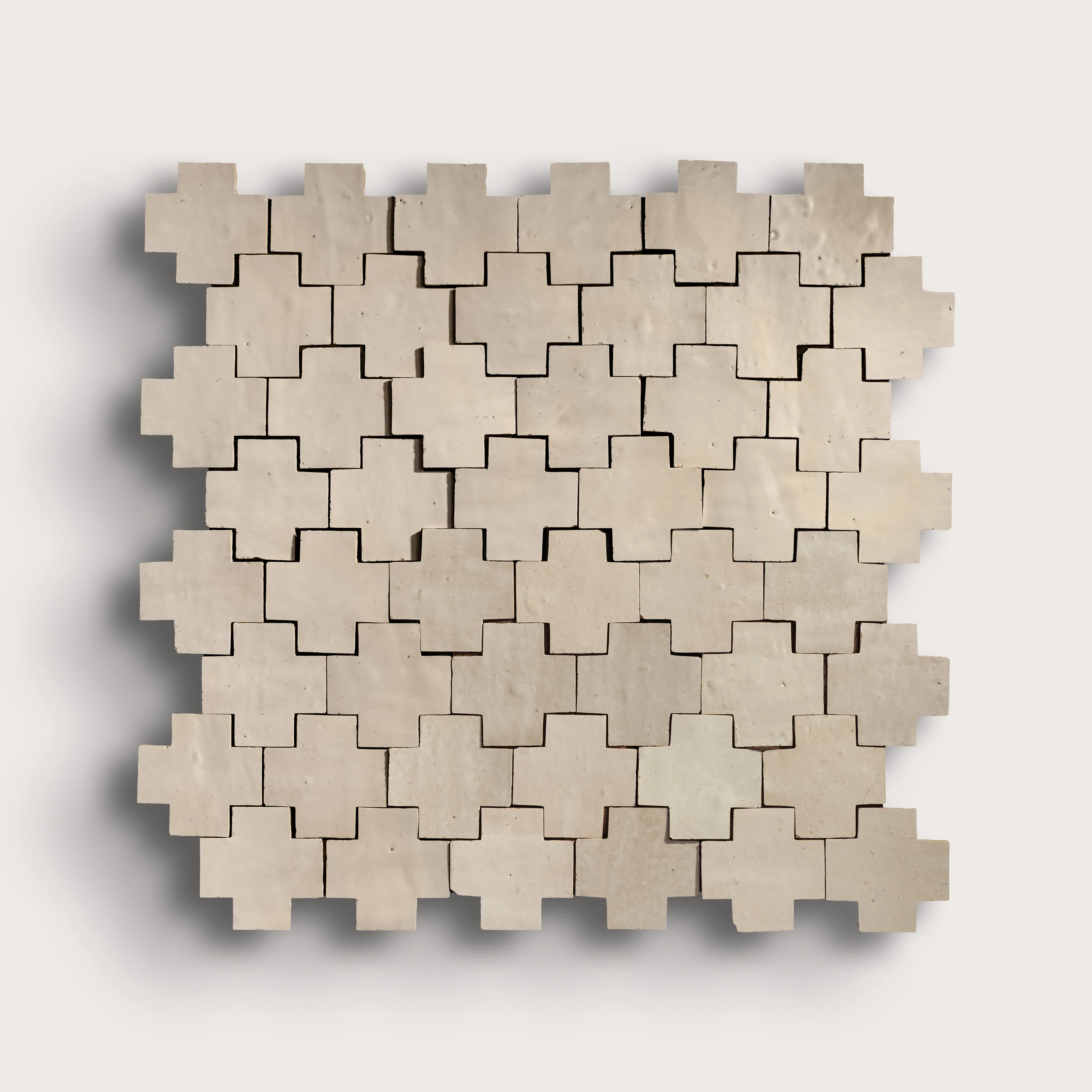 Natural White 4x4 Cross Zellige Tile - Image 2