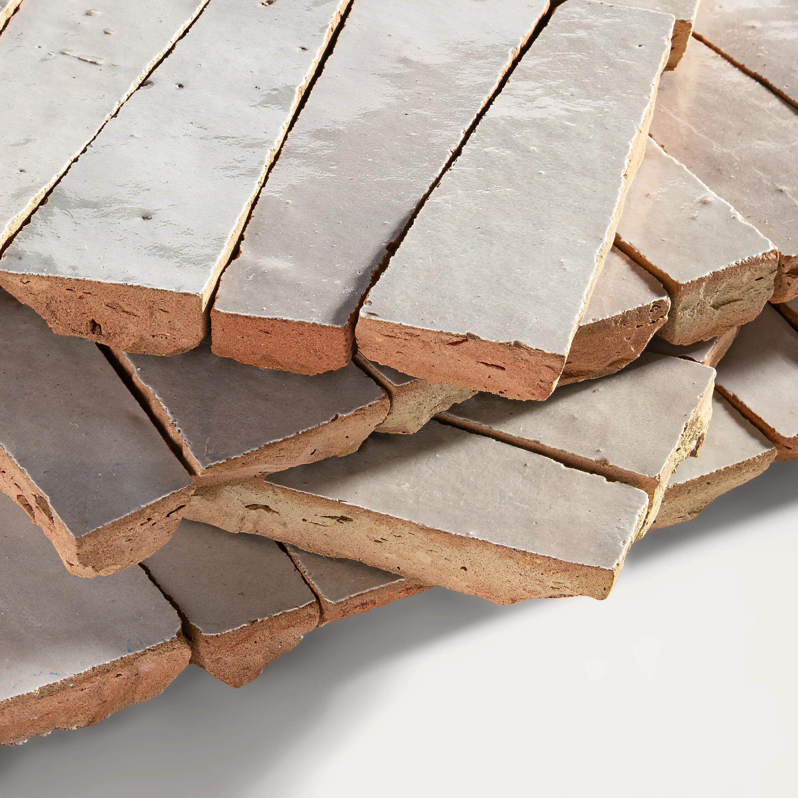 Natural White 1x4 Trapezoid Mosaic Zellige Tile - Image 3