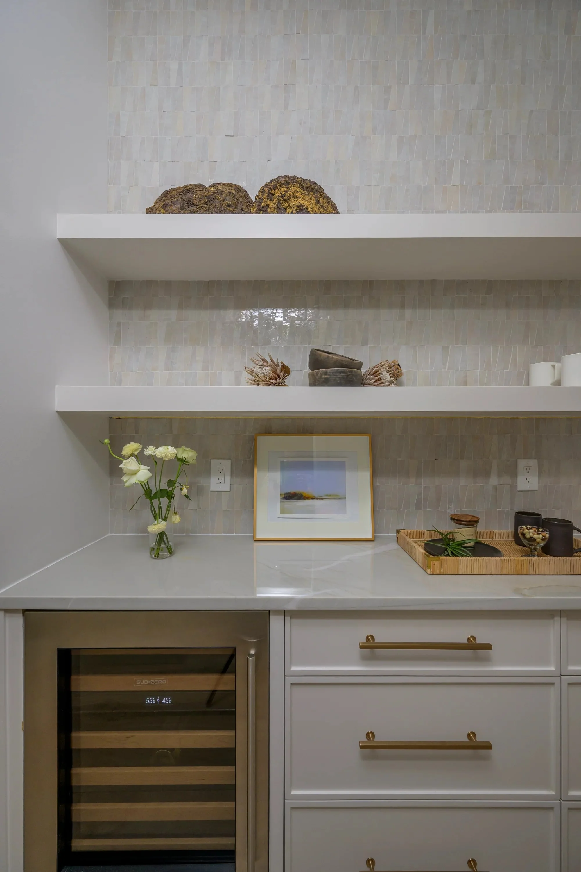 Natural White 1x4 Trapezoid Mosaic Zellige Tile - Image 6