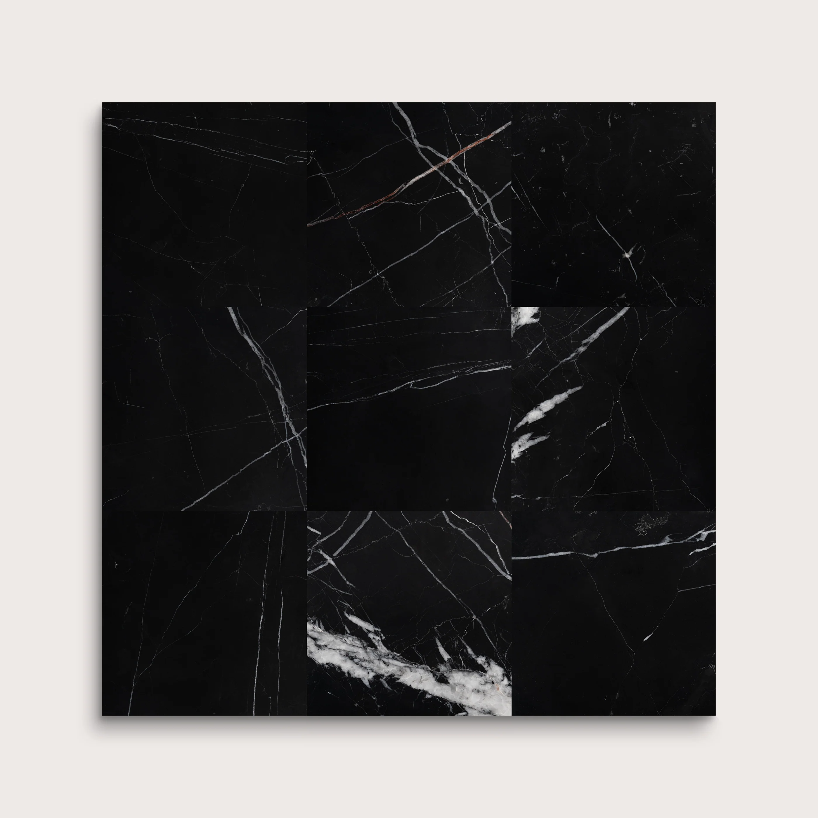 Nero Marquina 4x4 Marble Tile | Honed - Image 3