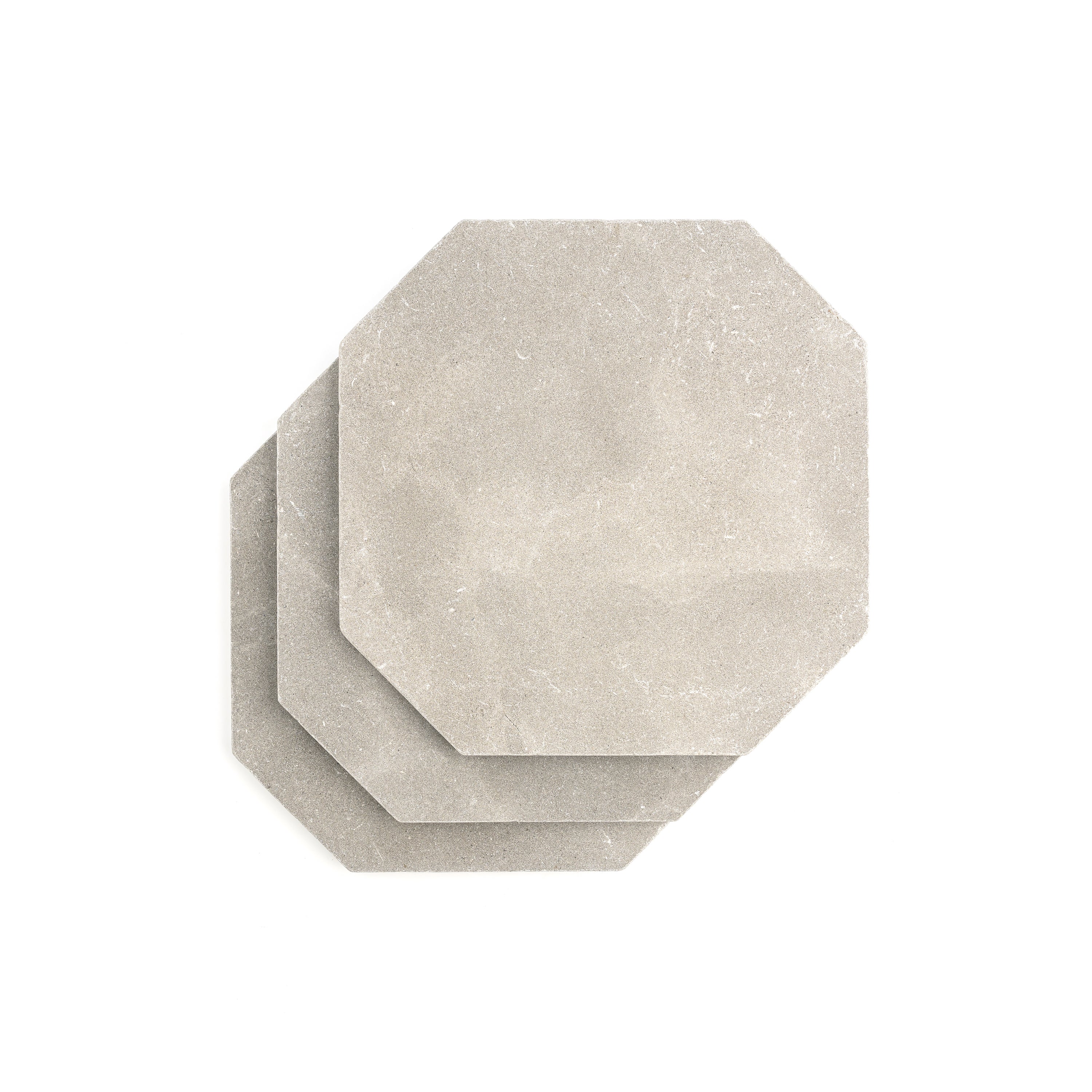 Octagon Azru Grey 12x12 & Cinder 4x4 Tumbled & Honed Moroccan Limestone - Checkerboard Bundle - Image 2