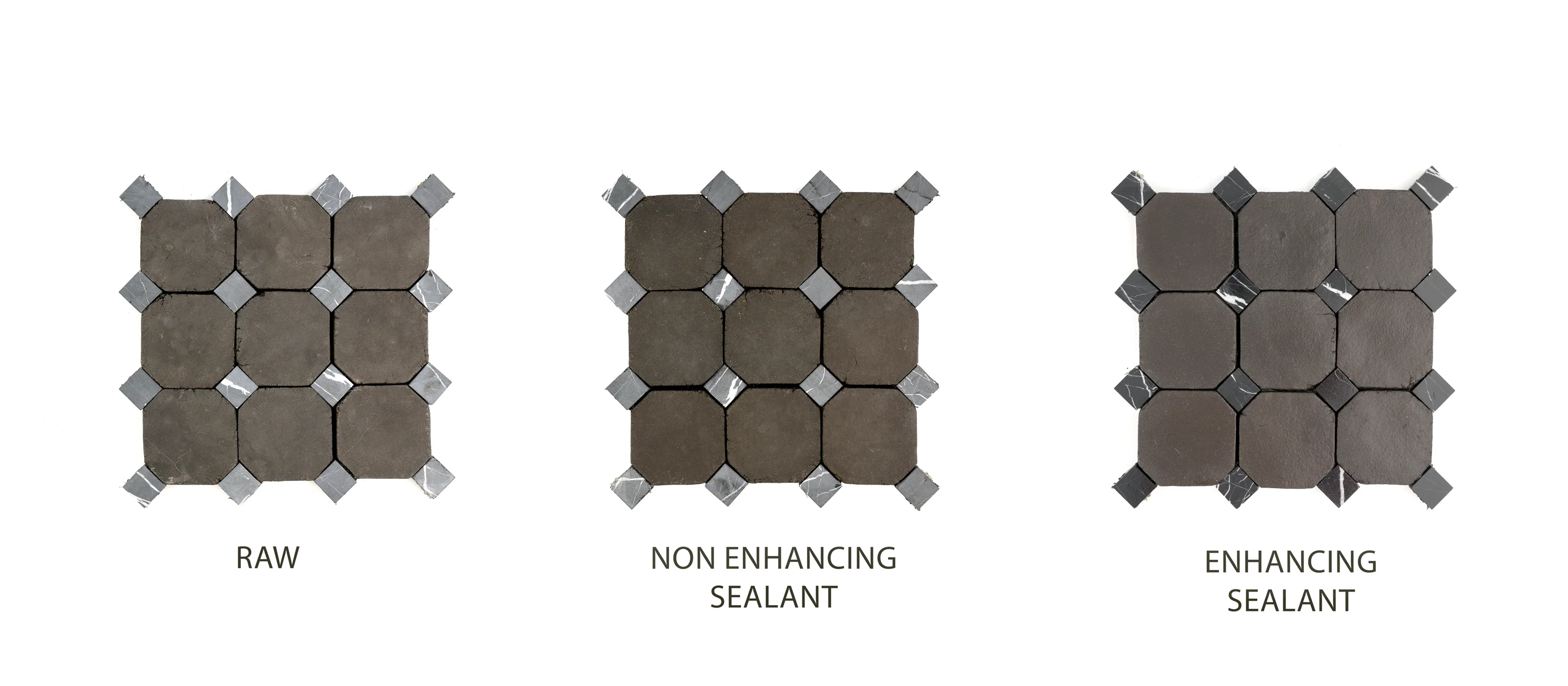 Octagon Black Terracotta 4" & Bouchon Black Marble Bundle | Octadot Checkerboard - Image 3