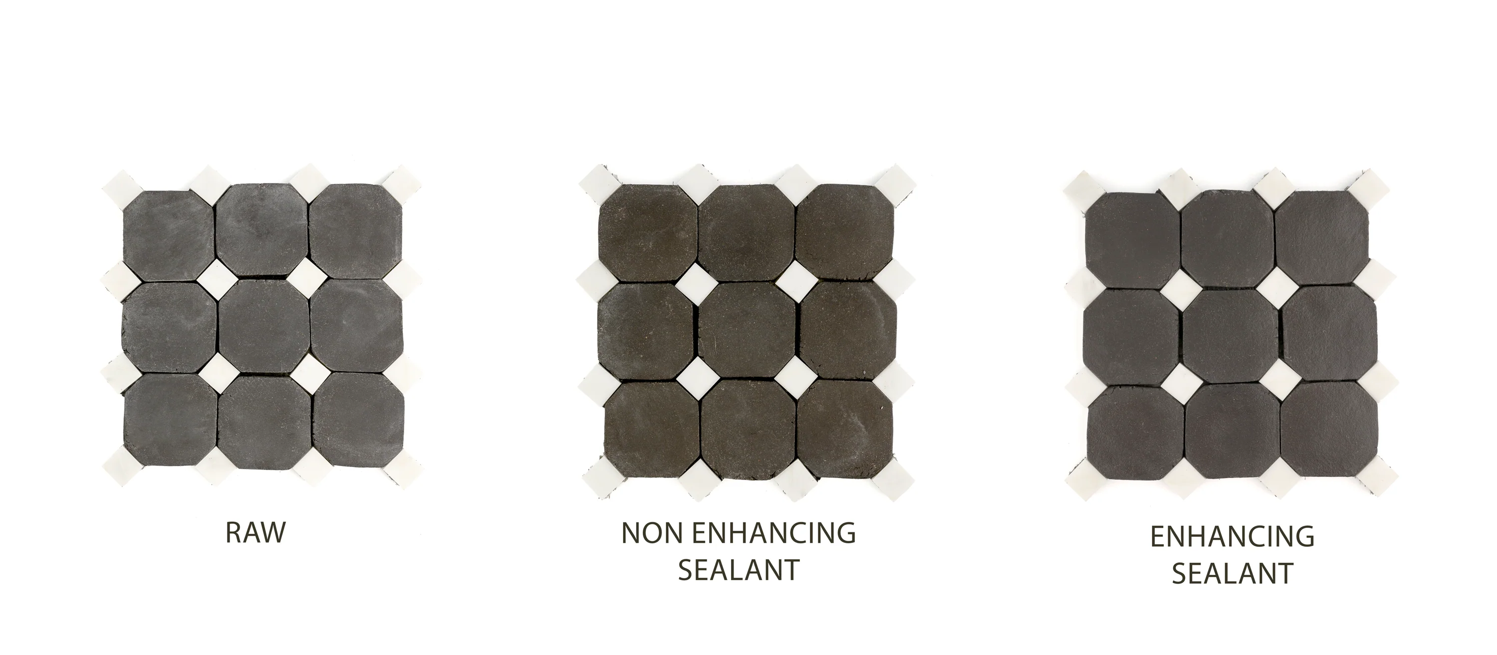 Octagon Black Terracotta 4" & Bouchon White Marble Bundle | Octadot Checkerboard - Image 3