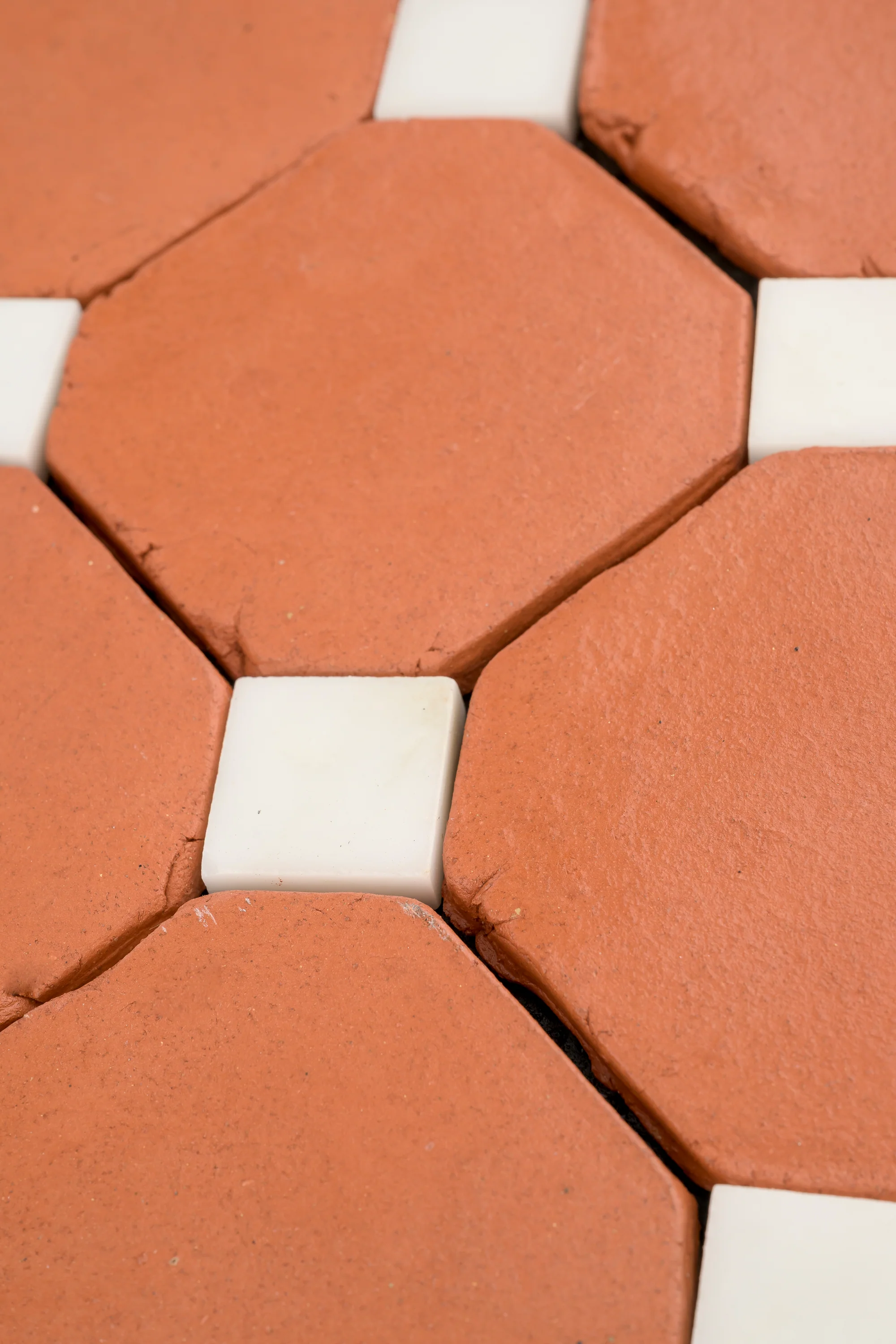 Octagon Red Terracotta 4" & Bouchon White Marble Bundle | Octadot Checkerboard - Image 2