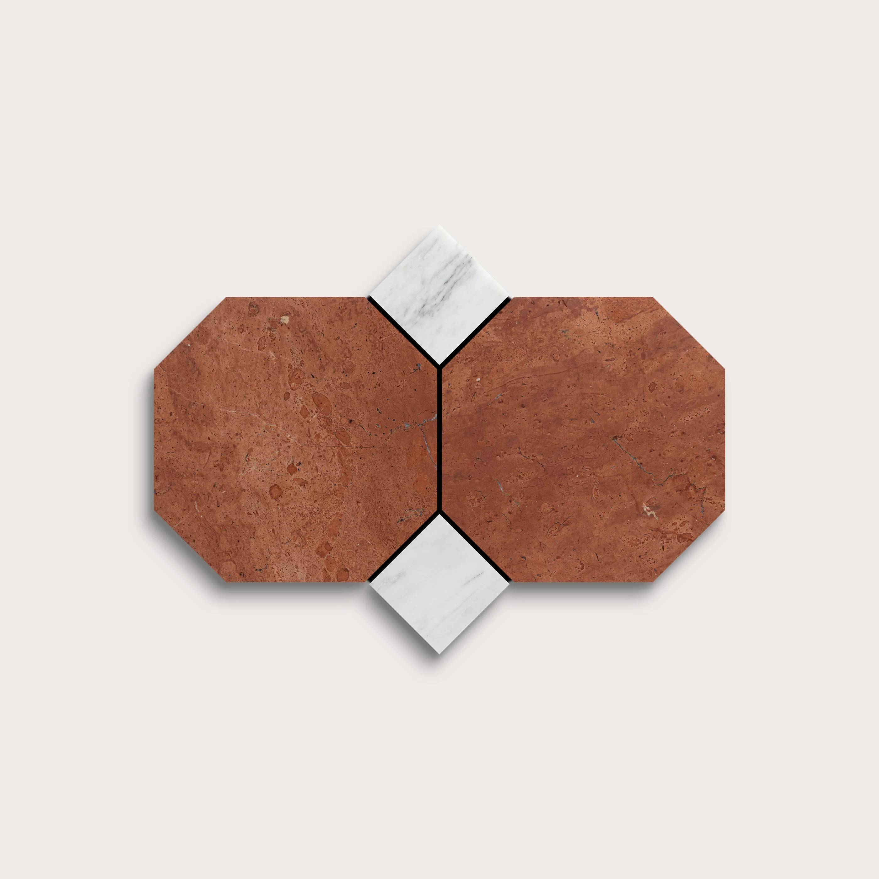 Rosso Alicante Octagon & Casablanca Carrara Dot Marble | Honed - Image 3