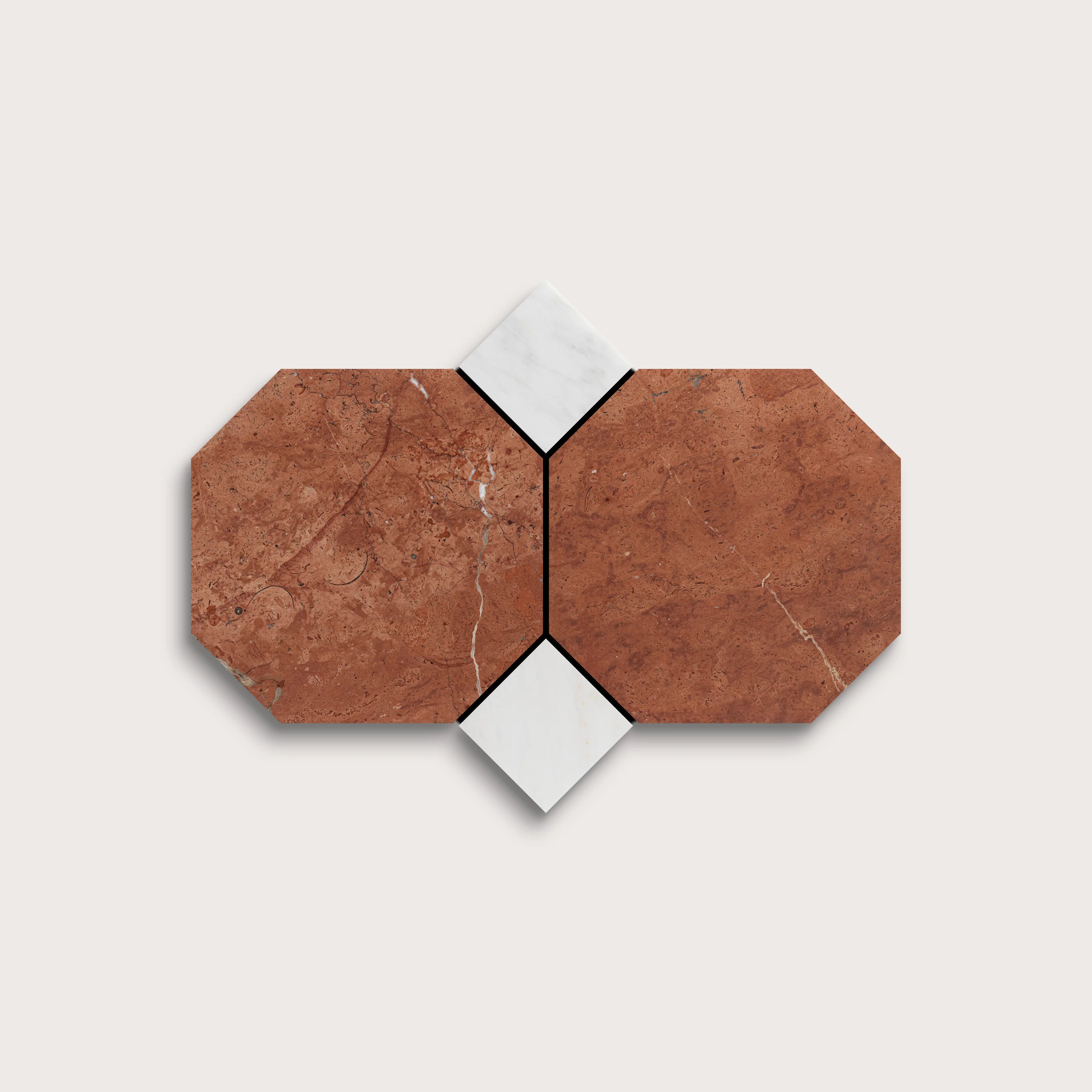 Rosso Alicante Octagon & Casablanca Carrara Dot Marble | Honed - Image 4