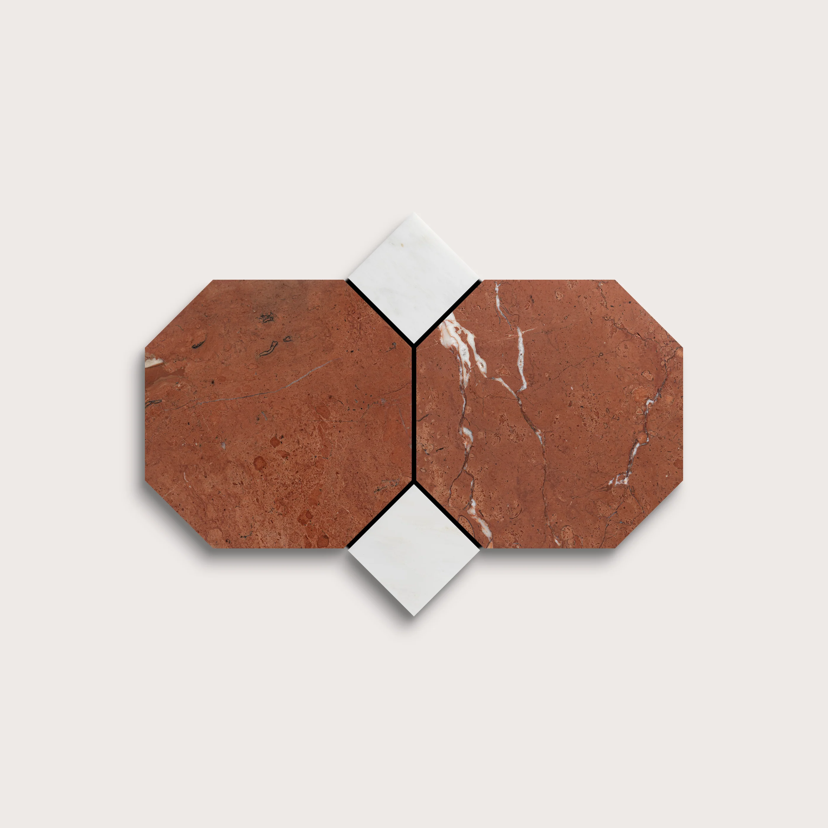 Rosso Alicante Octagon & Casablanca Carrara Dot Marble | Honed - Image 5