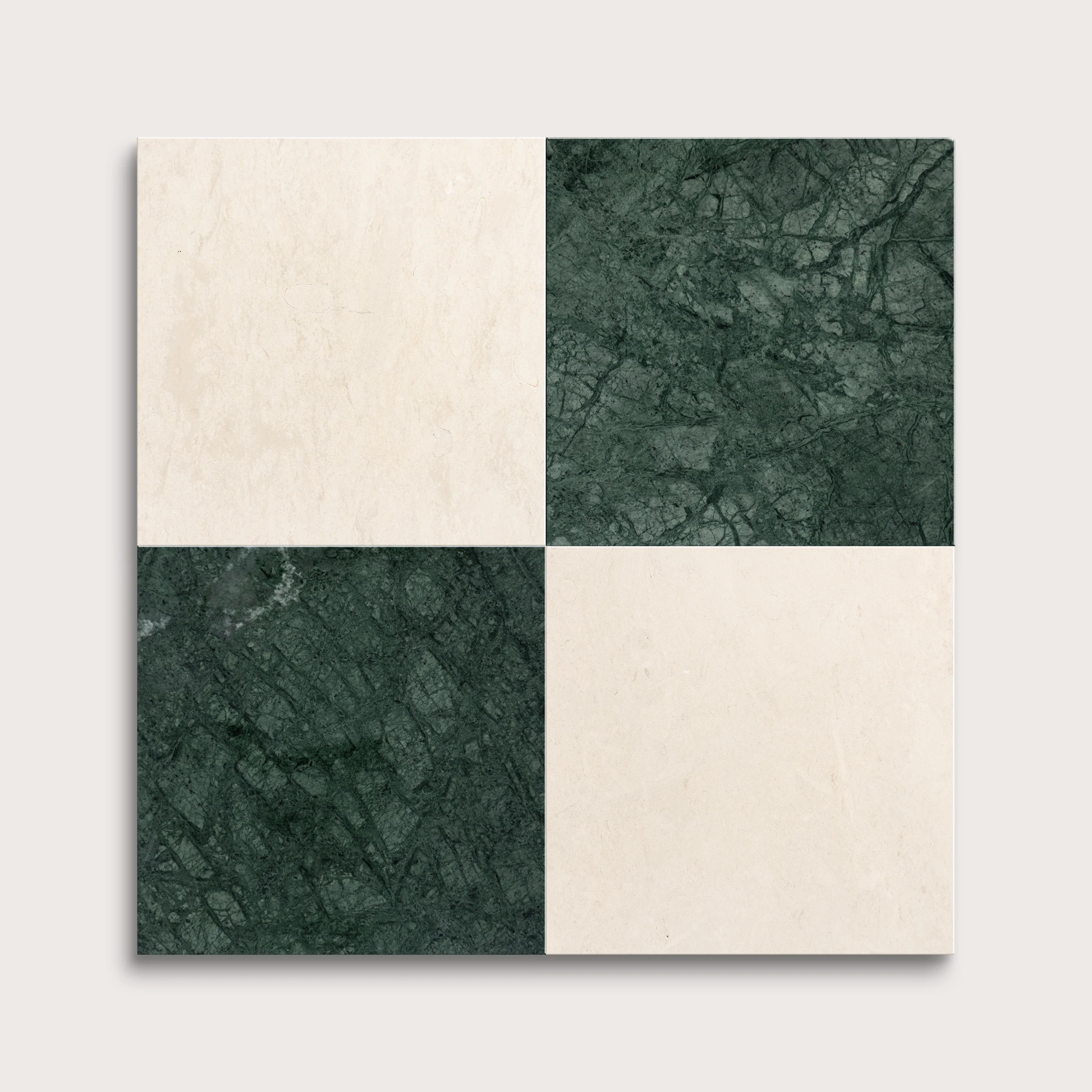 Saharan Sand & Monte Verde 12x12 Limestone & Marble | Honed - Checkerboard Bundle