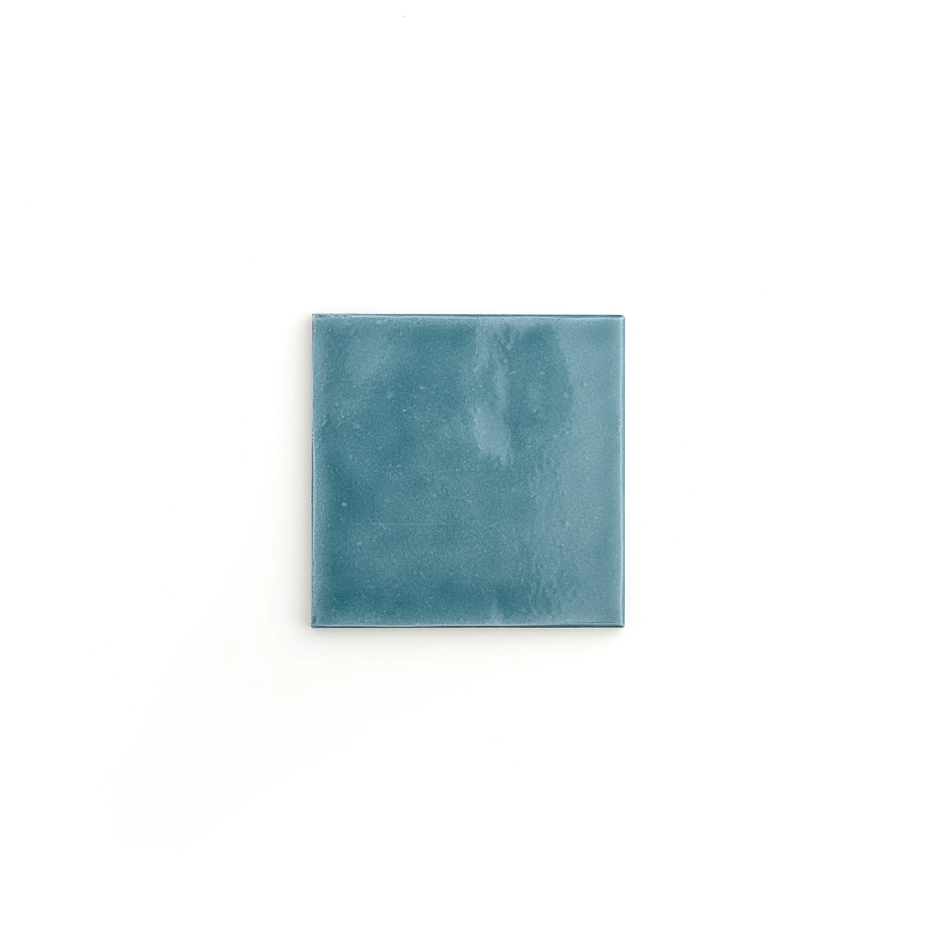Sample: Aegean Blue 4x4 Formed Ceramic Tile | Glossy