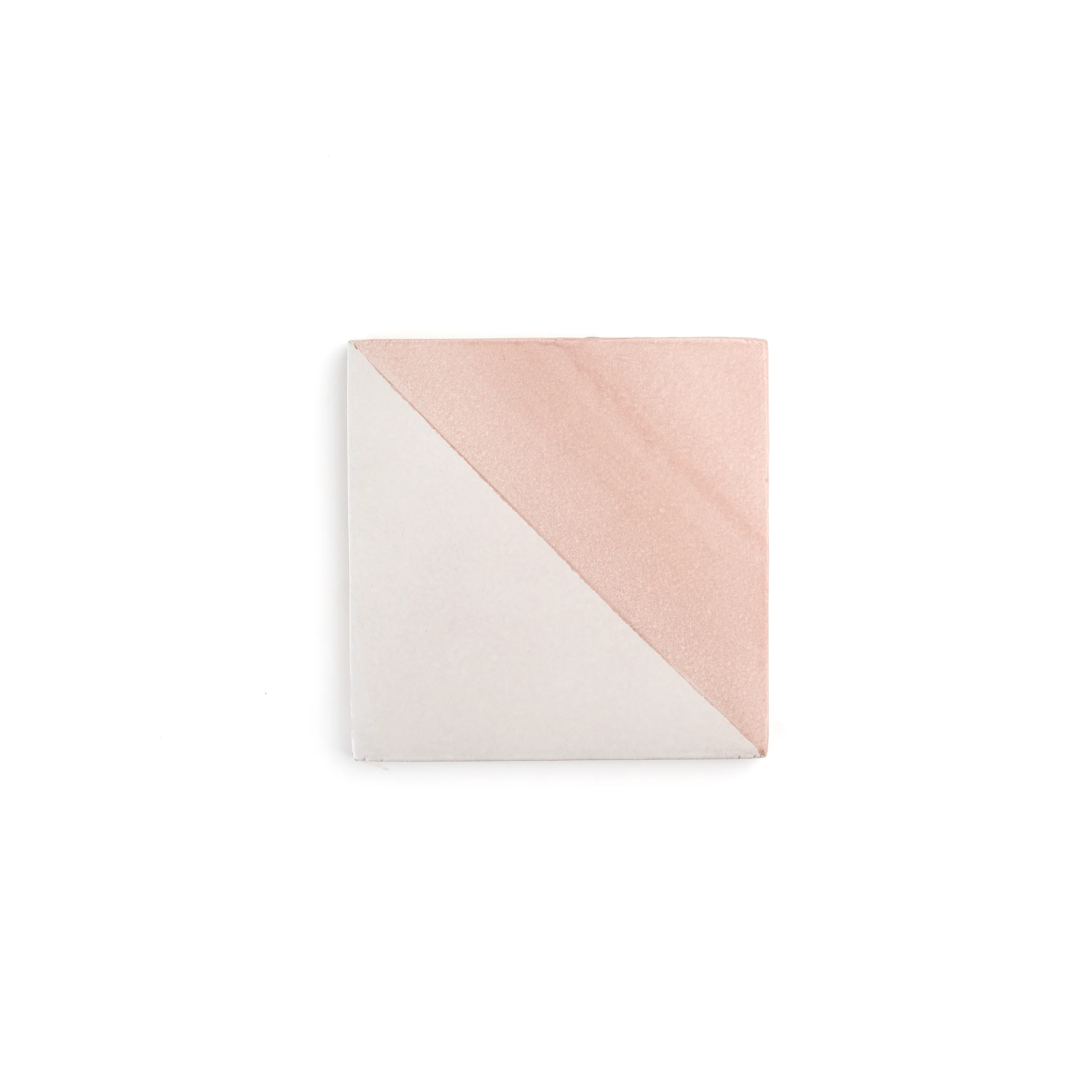 Sample: 50/50 Pink 6x6 Hand Painted Artisan Ceramic Tile