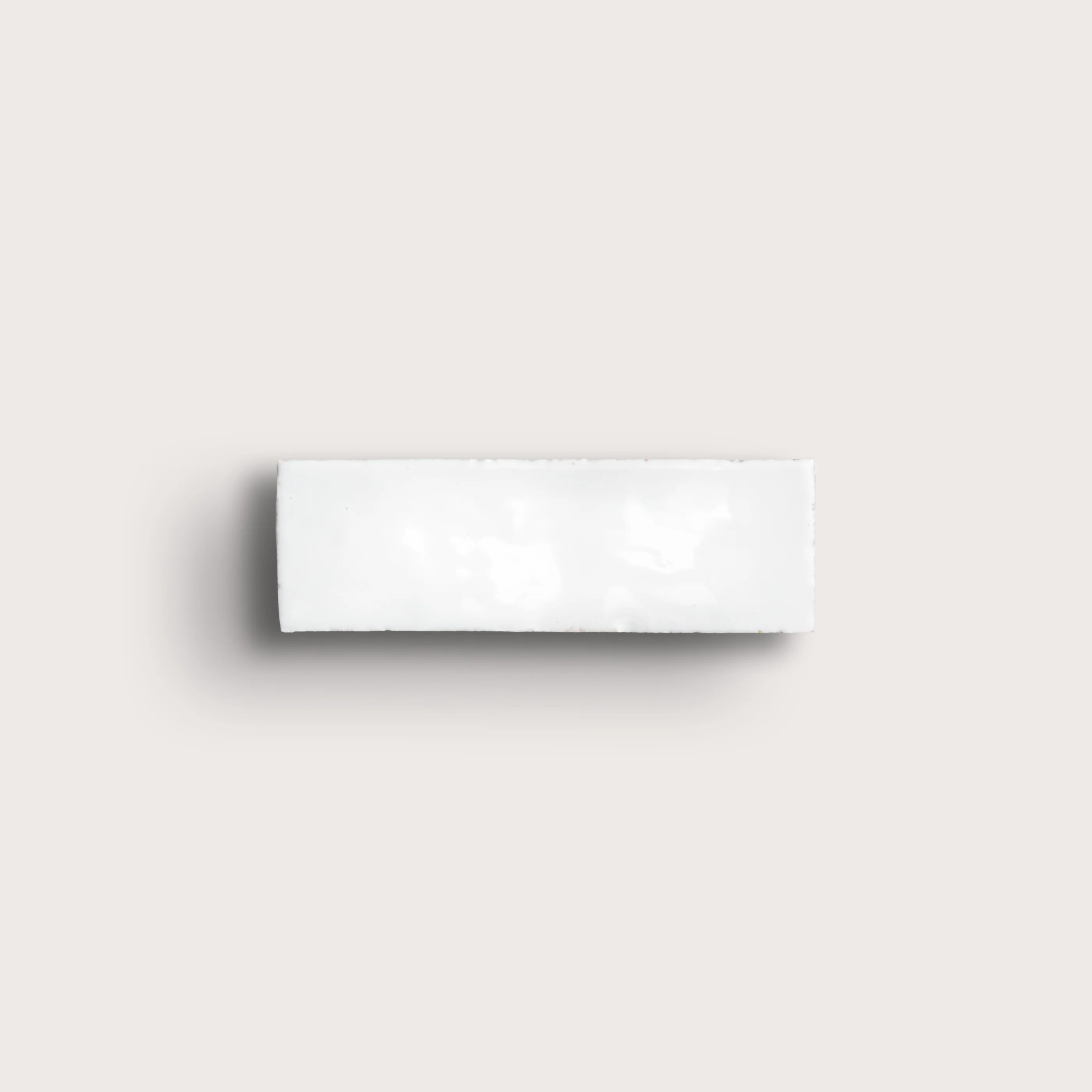 Sample: Bright White 2x6 Thin Bejmat Zellige Tile