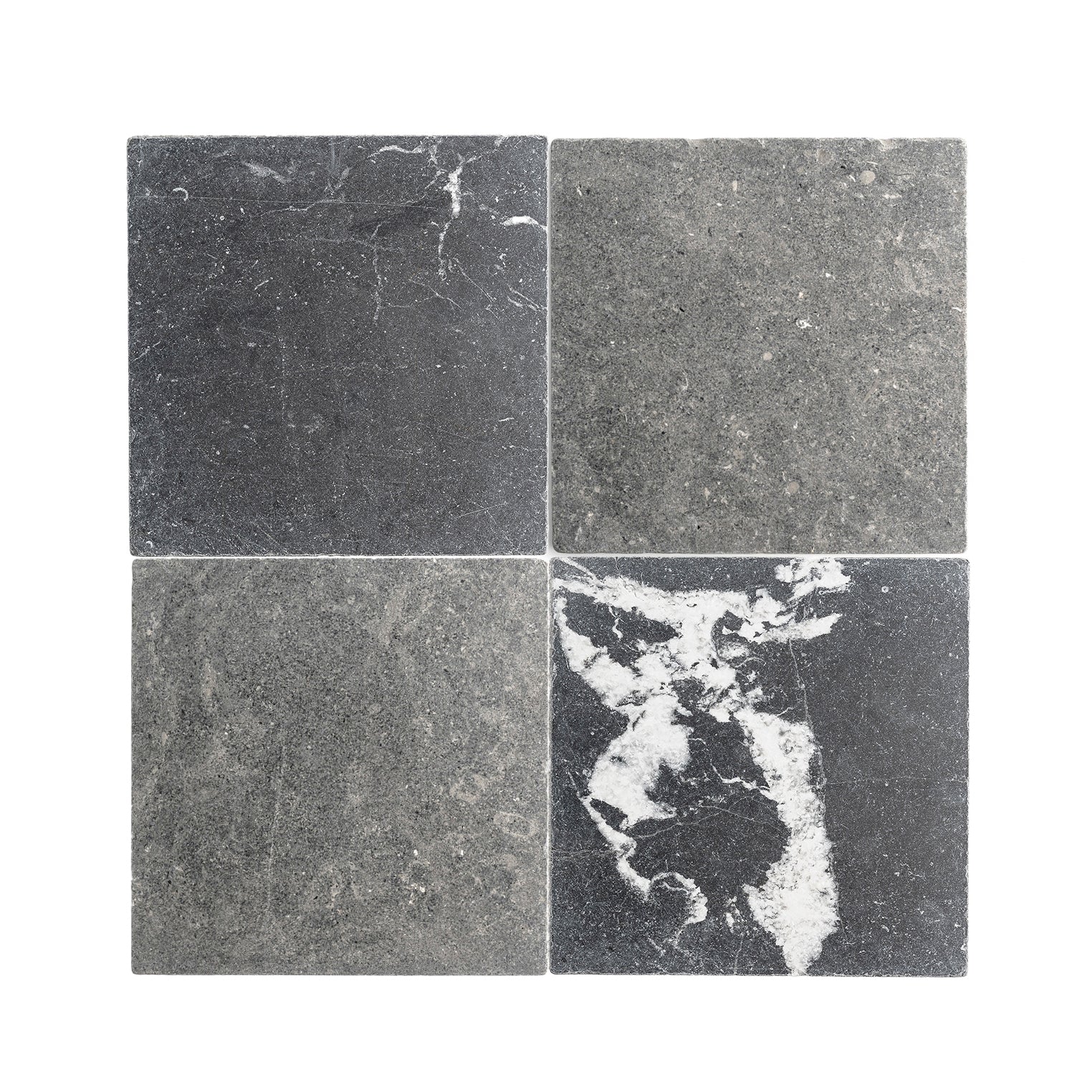 Sample: Bundle - Akal Dark & Black Moroccan Limestone & Marble | Tumbled & Honed