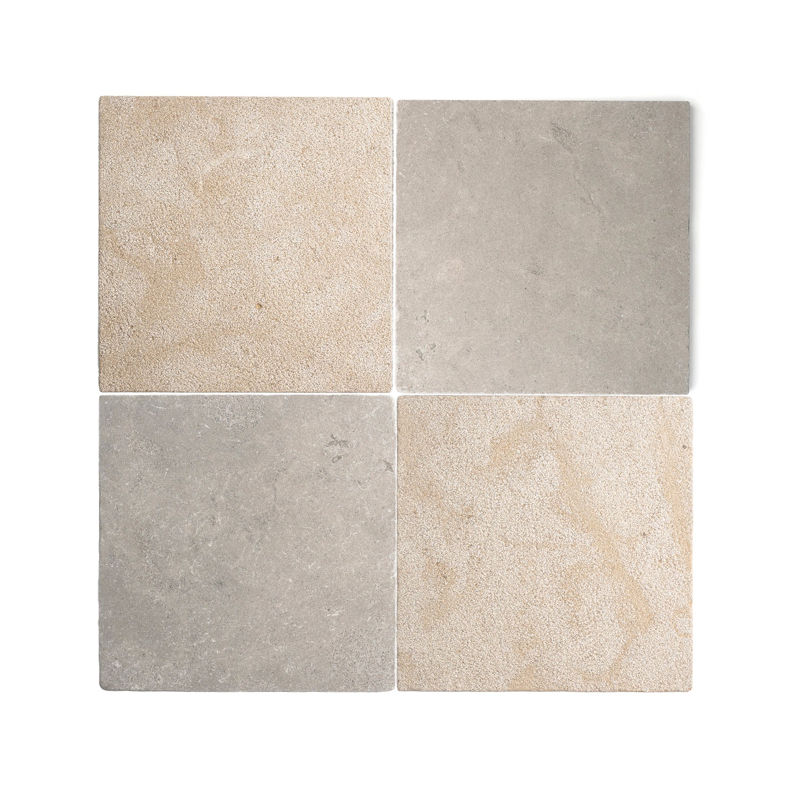 Sample: Bundle - Azru Grey Tumbled & Azru Sand Hammered Moroccan Limestone