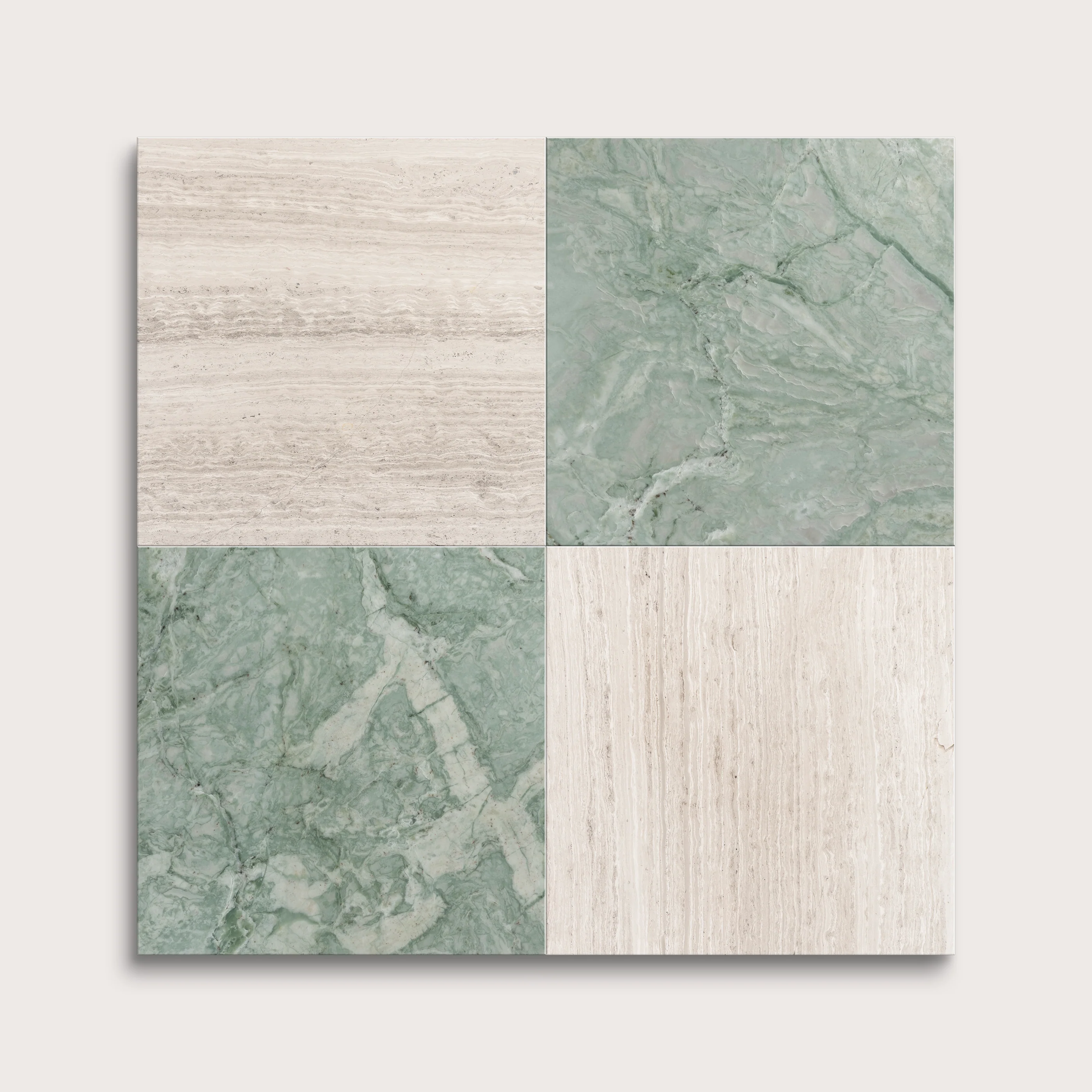 Sample: Bundle - Beige Wave Vein Cut & Mint Green Limestone & Marble | Honed