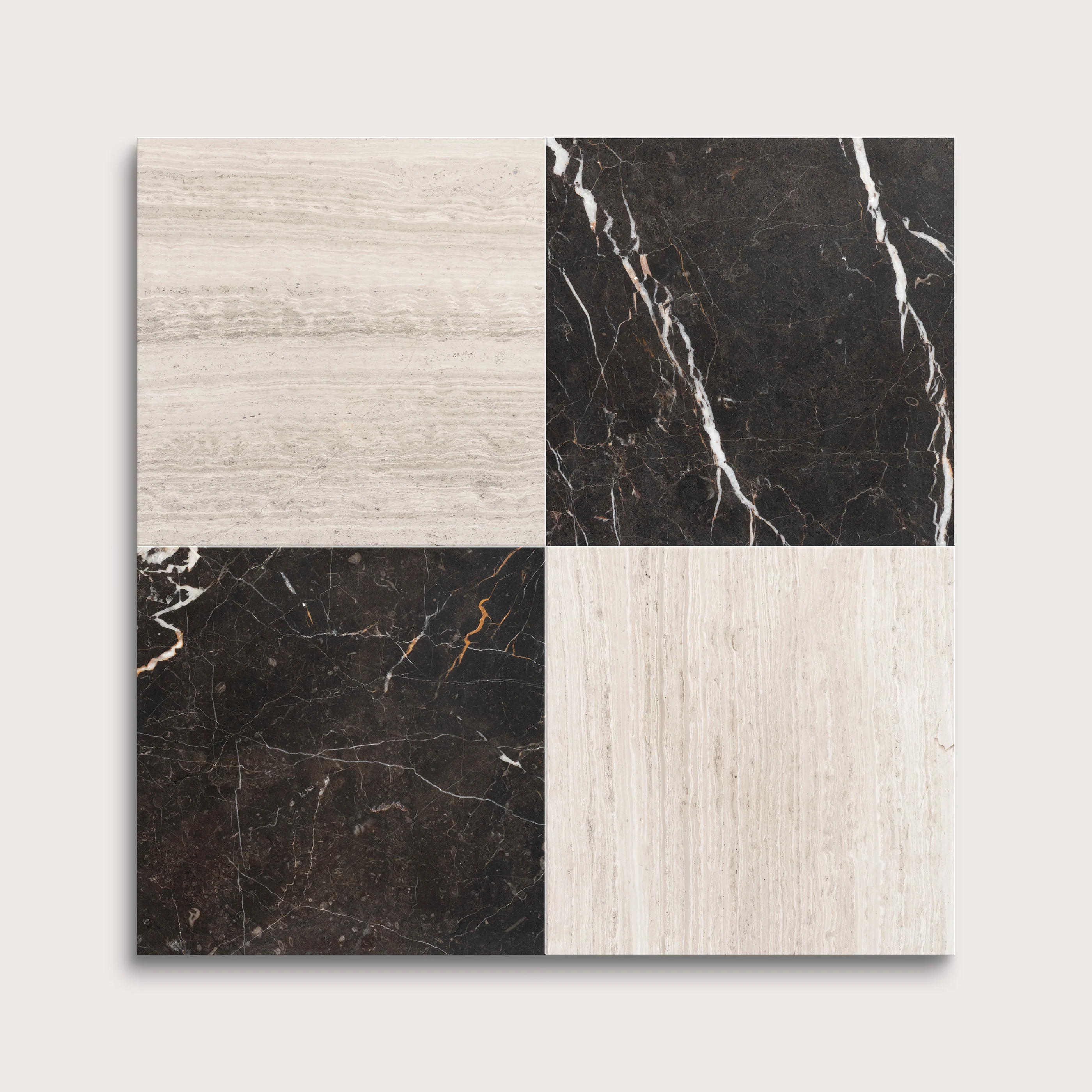 Sample: Bundle - Beige Wave Vein Cut & Truffle Limestone & Marble | Honed