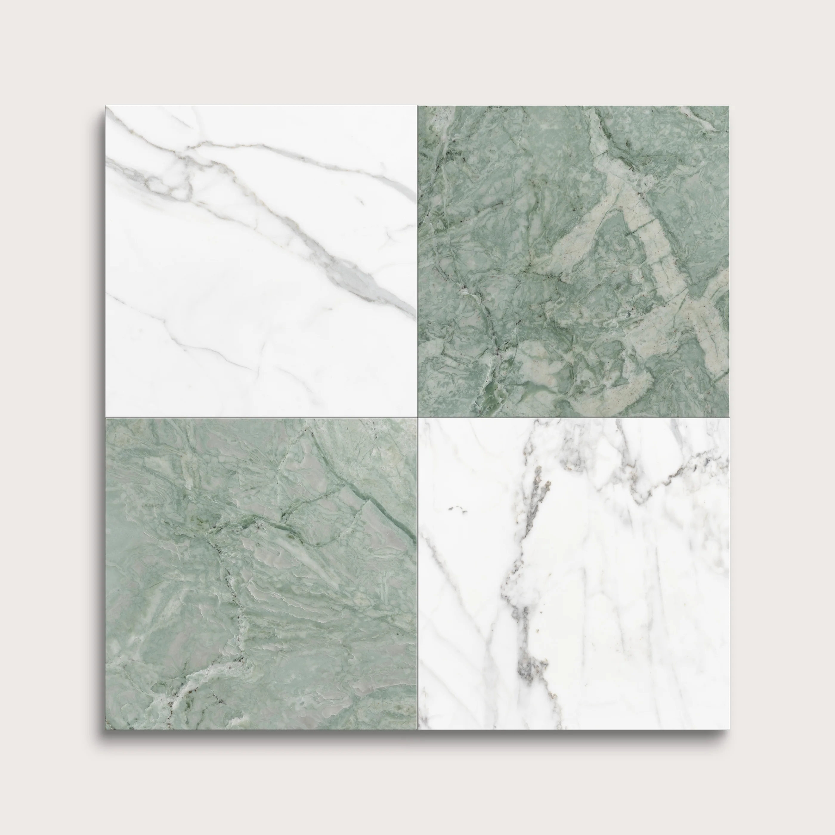 Sample: Bundle - Italian Statuary & Mint Green Marble | Honed