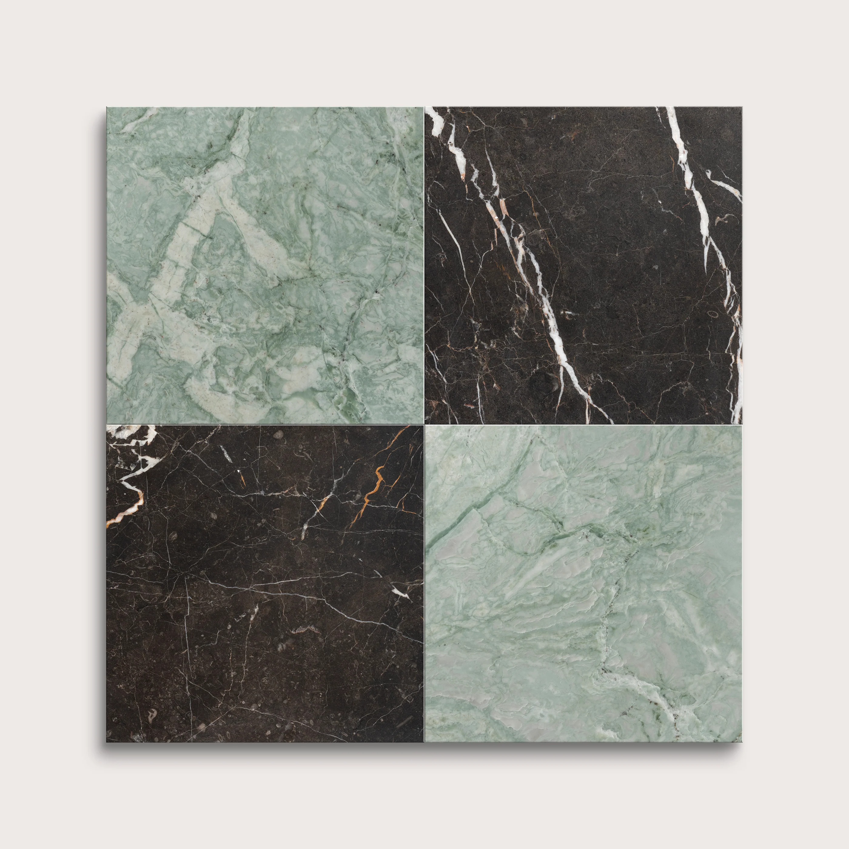 Sample: Bundle - Truffle & Mint Green Marble | Honed