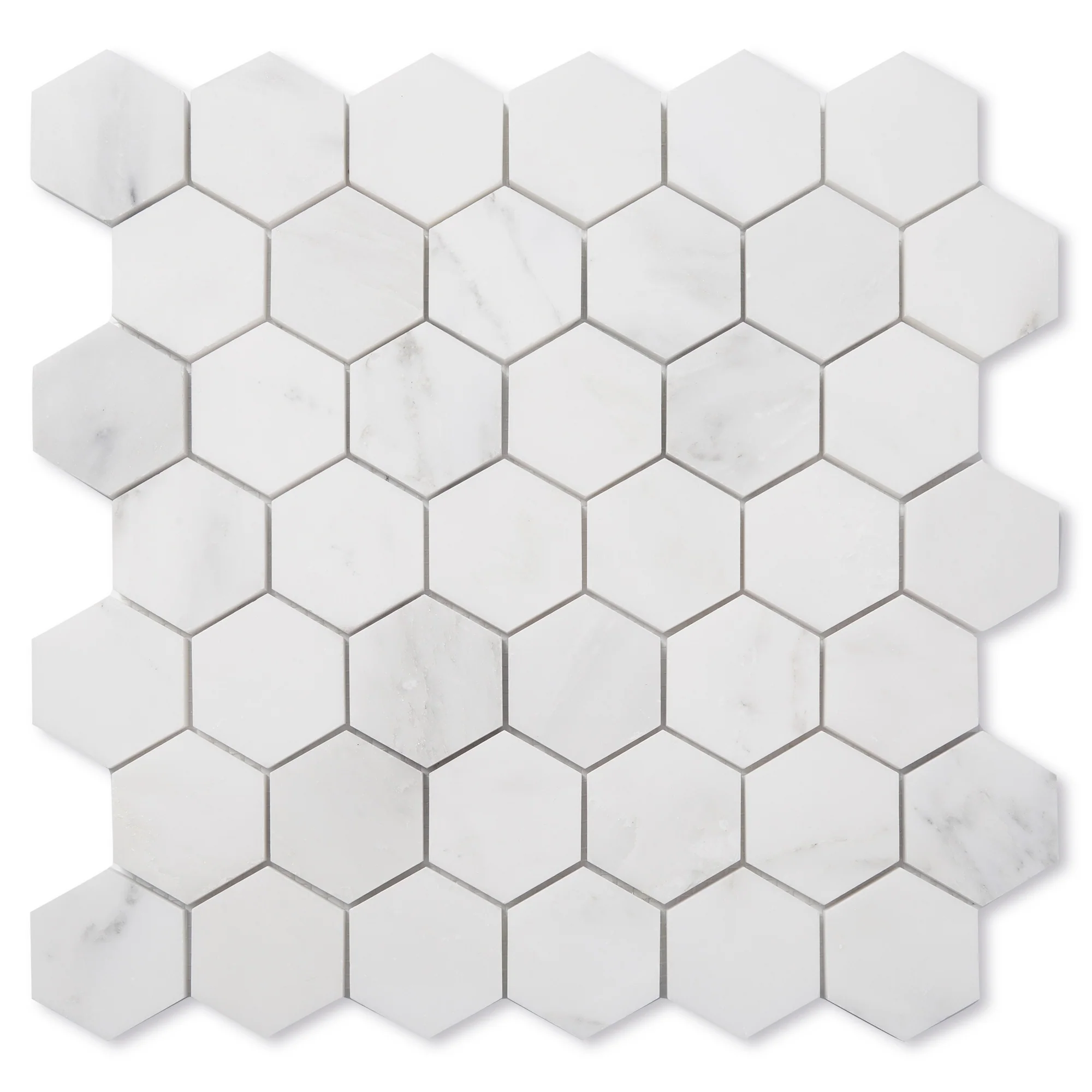 Sample: Casablanca Carrara 2 Inch Hexagon Mosaic Marble Tile | Honed