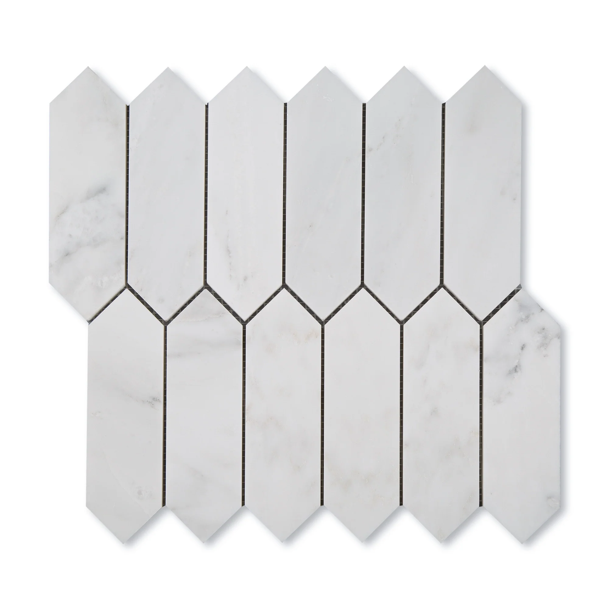 Sample: Casablanca Carrara Pickett Mosaic Marble Tile | Honed