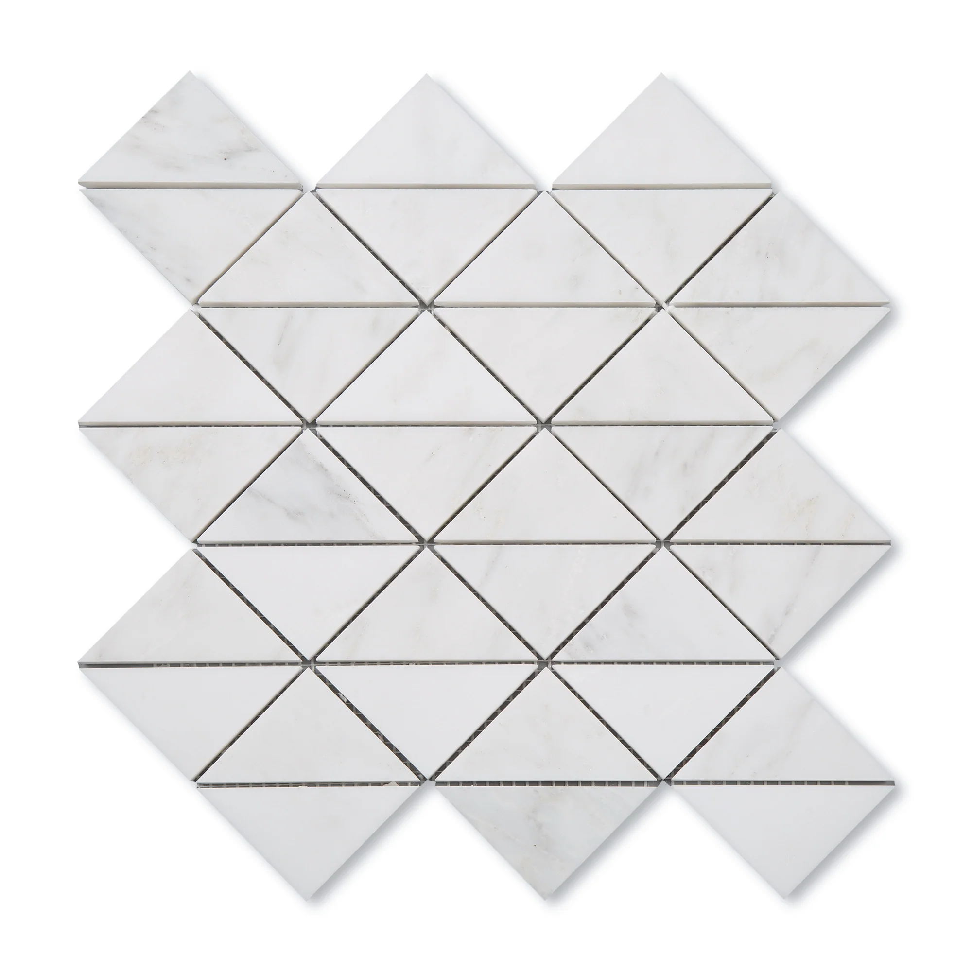 Sample: Casablanca Carrara Triangle Mosaic Marble Tile | Honed